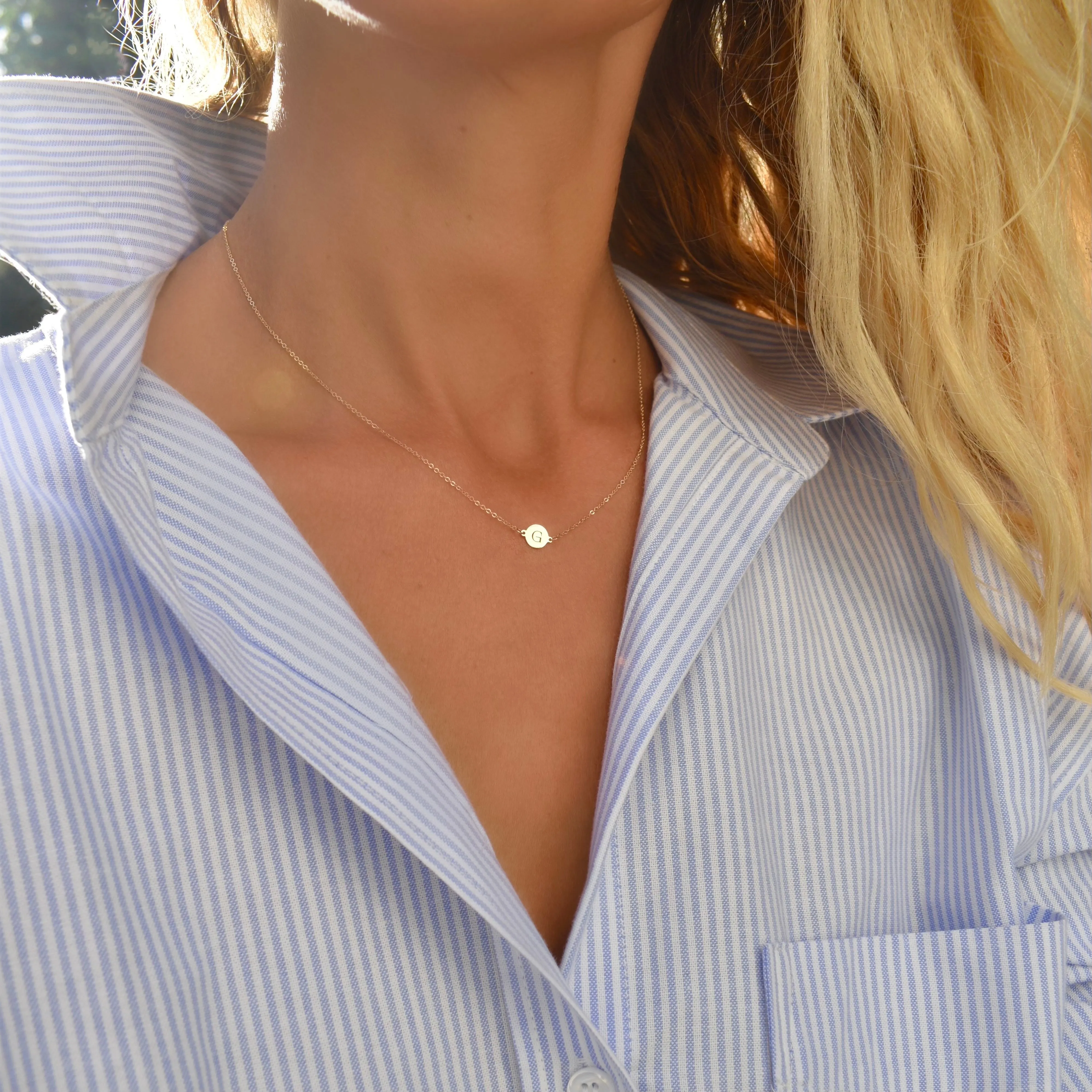 Letter G Necklace in 14k Gold sold by Haverhill product image thumbnail 2