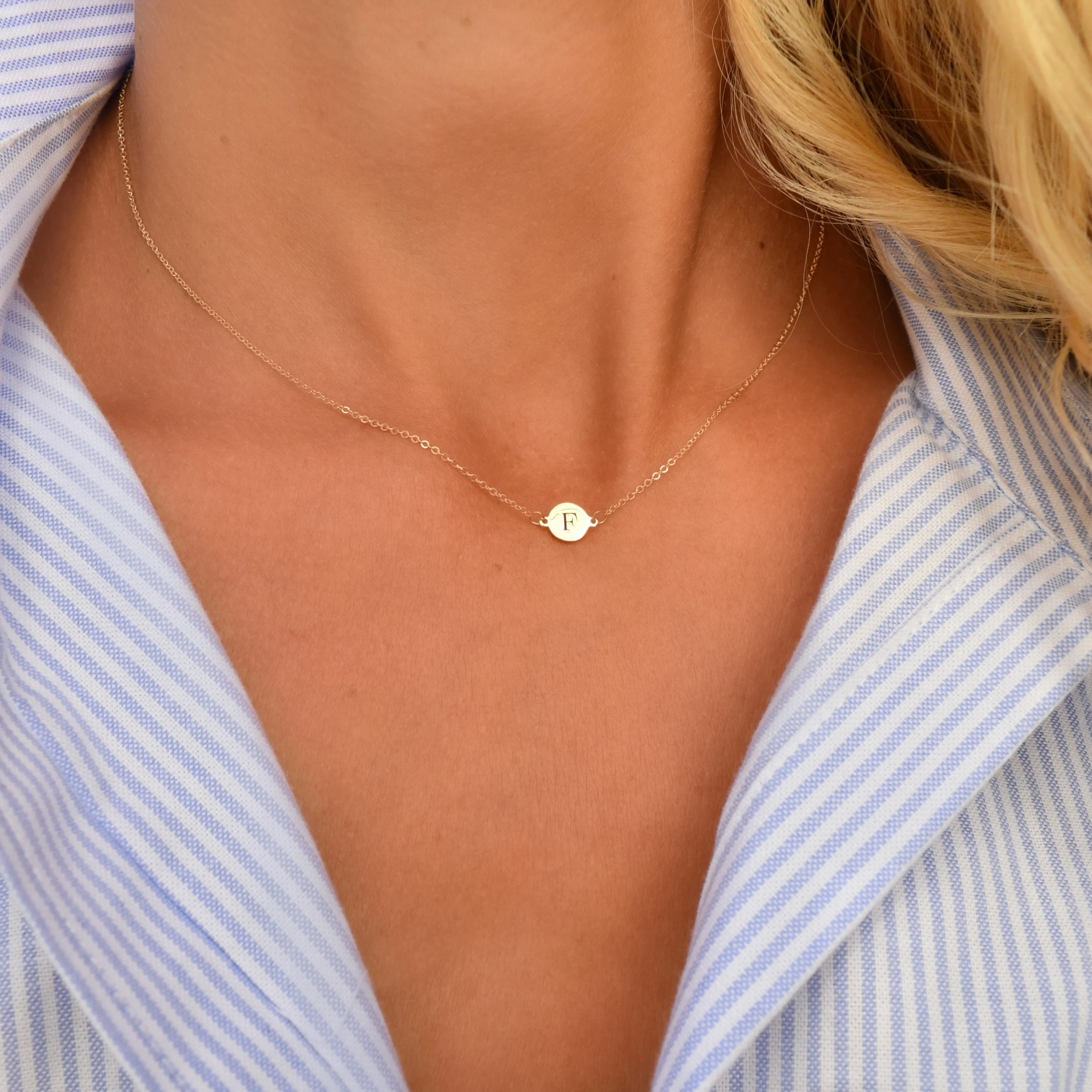 Letter F Necklace in 14k Gold sold by Haverhill product image thumbnail 3