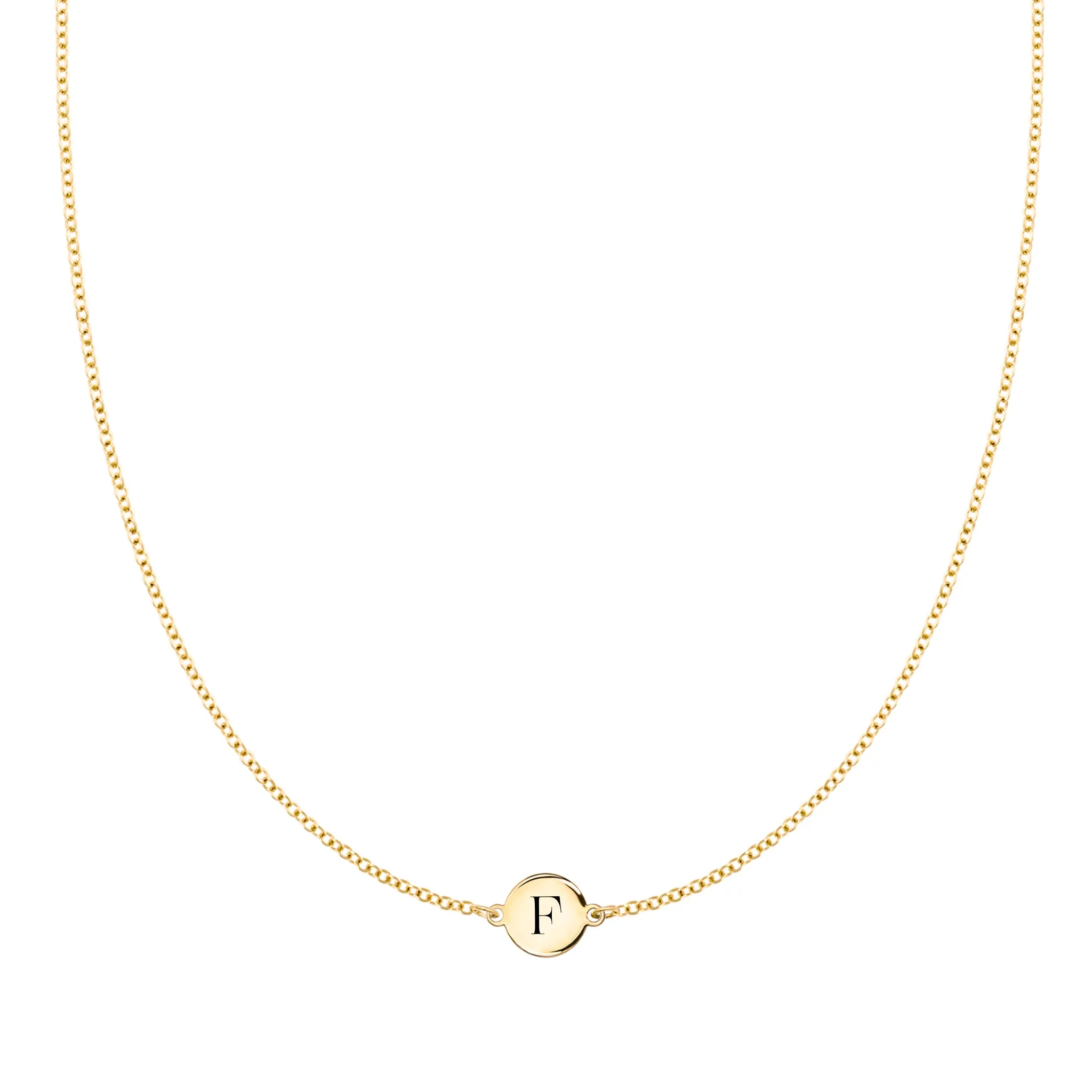 Letter F Necklace in 14k Gold sold by Haverhill