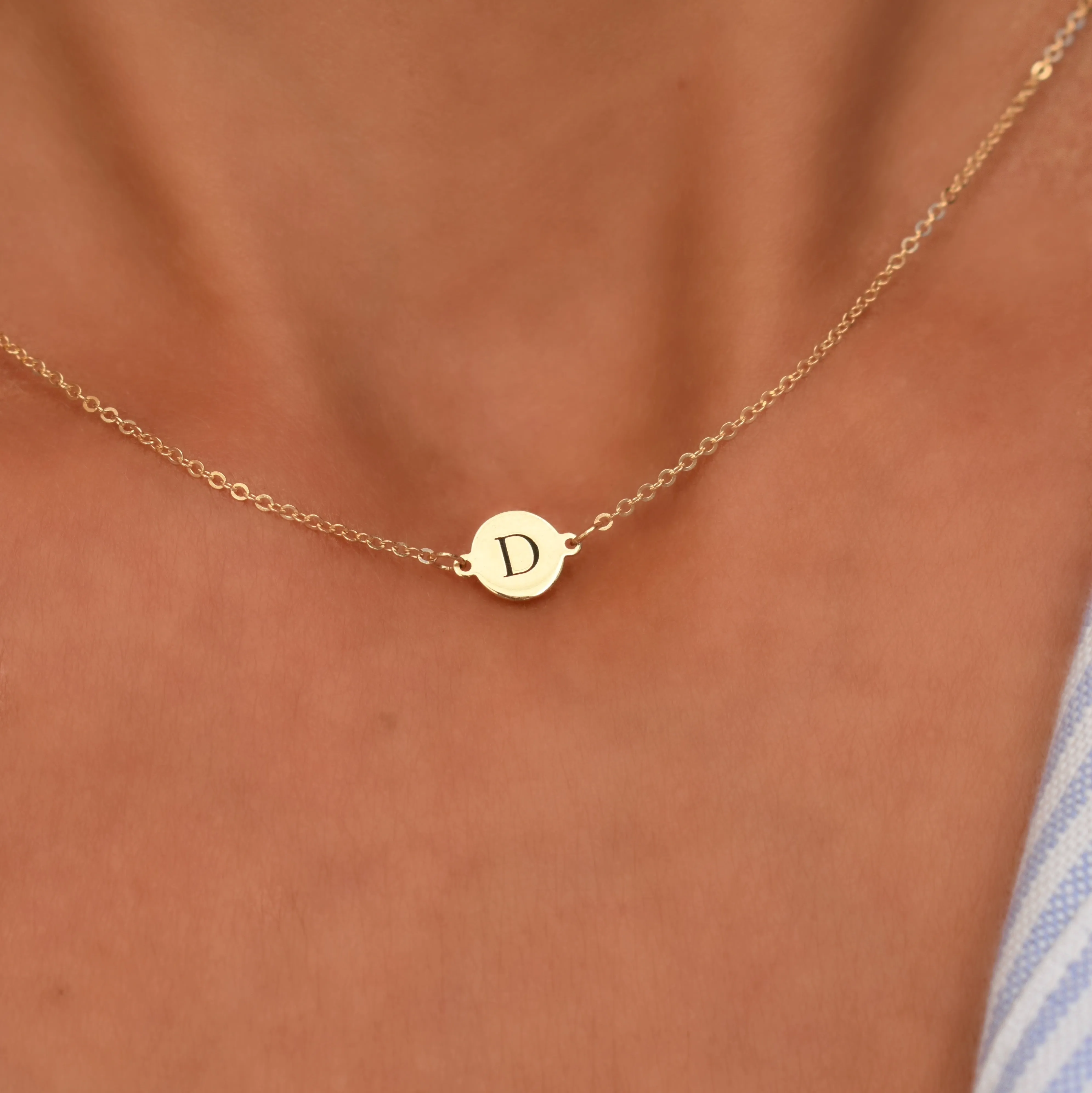 Letter D Necklace in 14k Gold sold by Haverhill product image thumbnail 3
