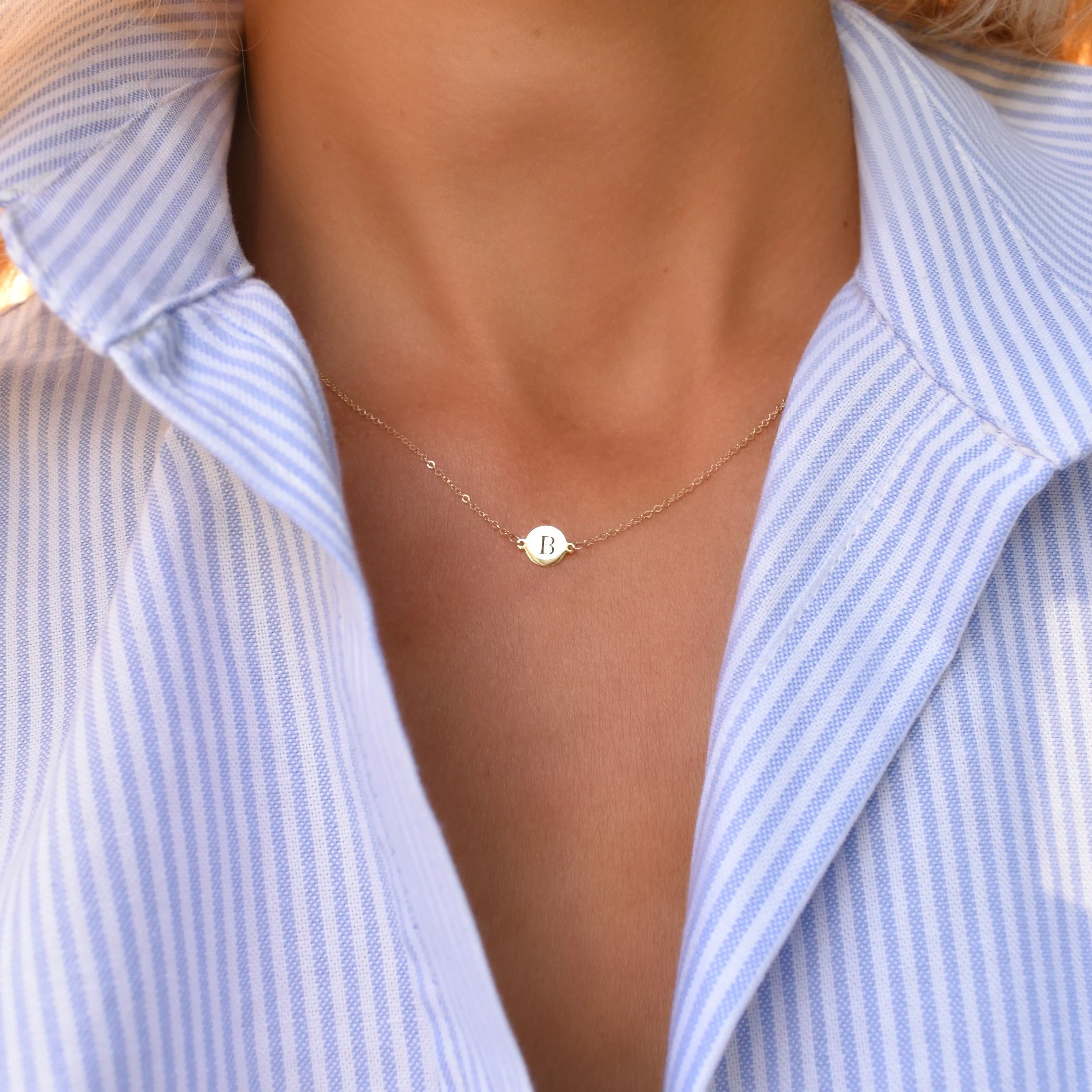 Letter B Necklace in 14k Gold sold by Haverhill product image thumbnail 3