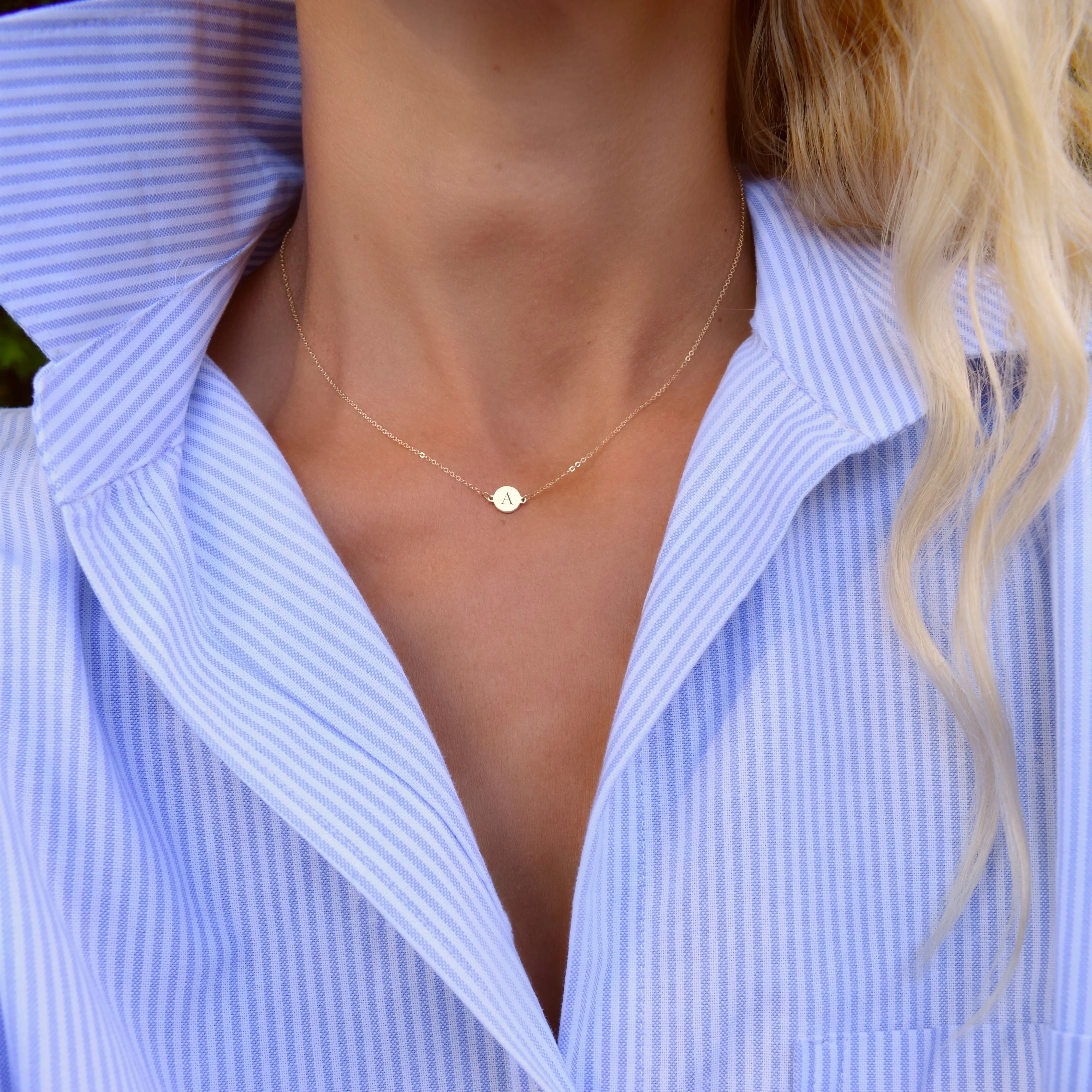 Letter A Necklace in 14k Gold sold by Haverhill product image thumbnail 2