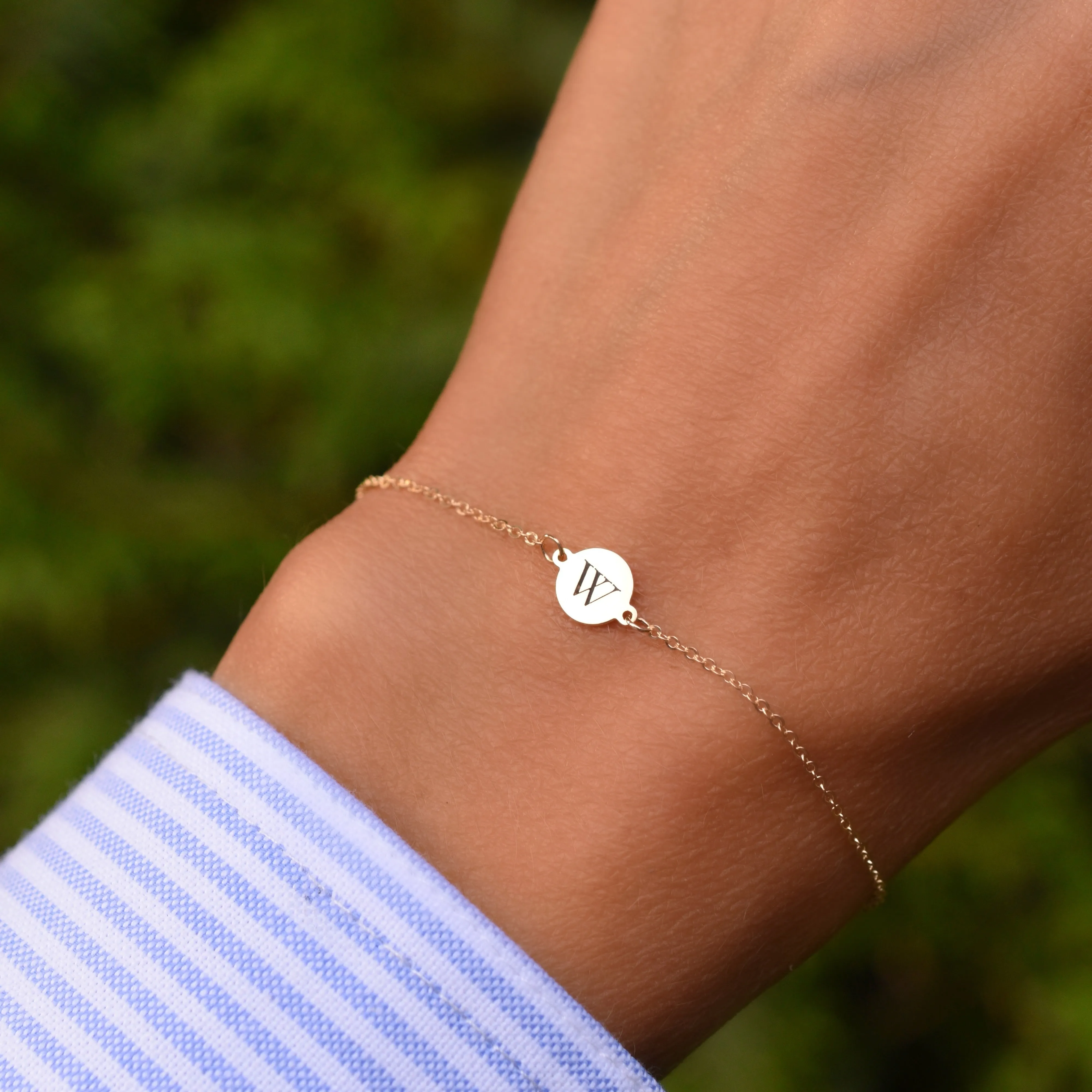 Letter W Bracelet in 14k Gold sold by Haverhill product image thumbnail 2