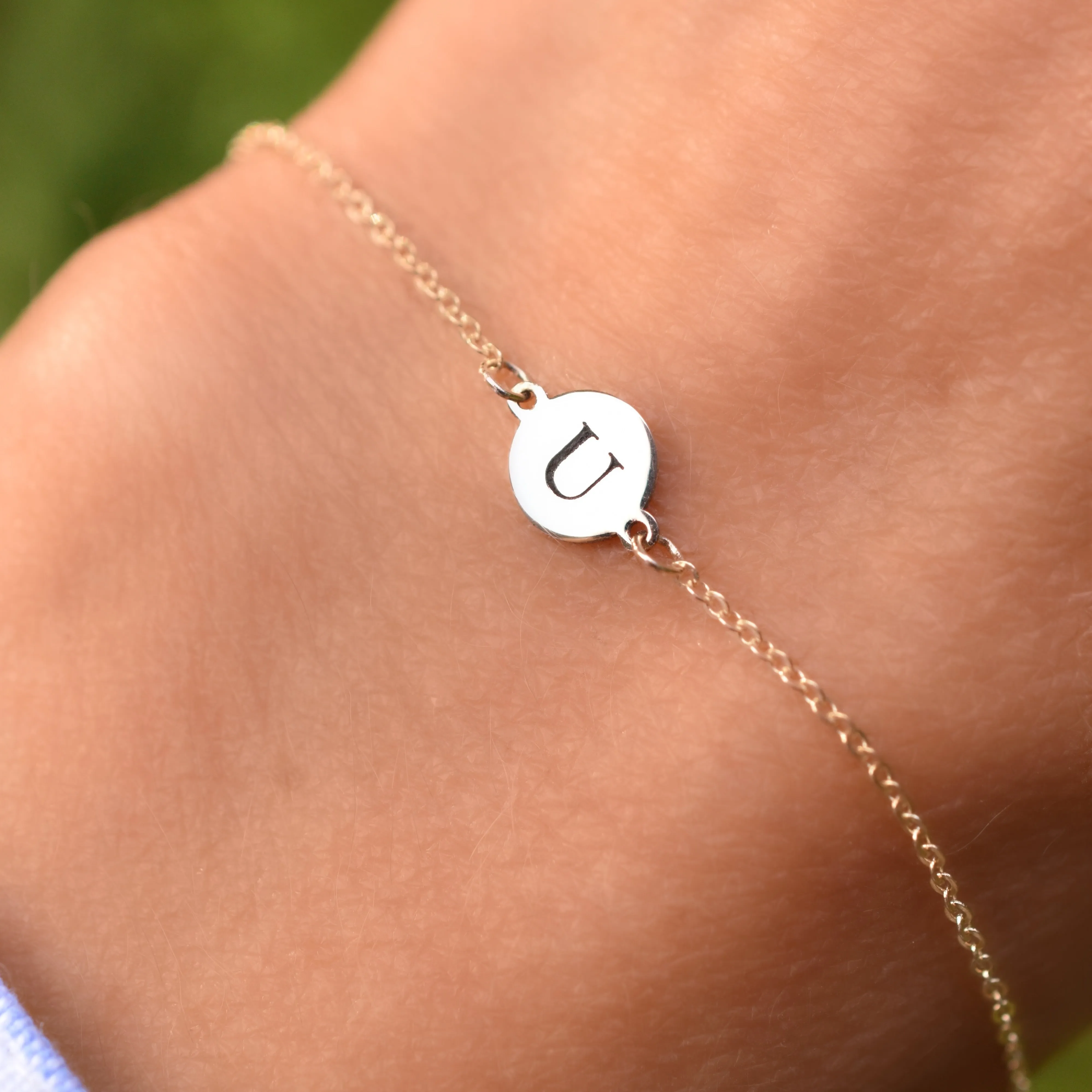 Letter U Bracelet in 14k Gold sold by Haverhill product image thumbnail 3