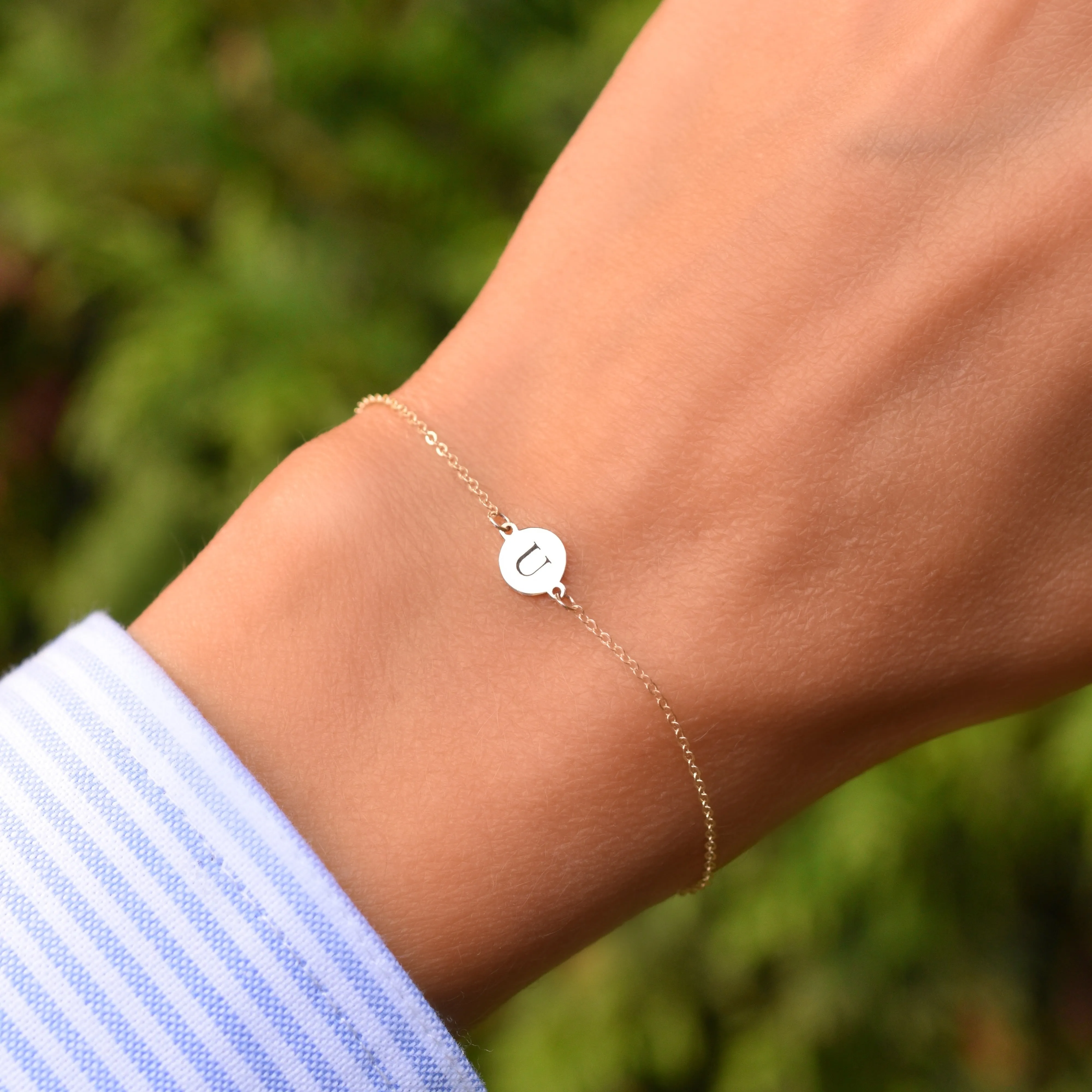 Letter U Bracelet in 14k Gold sold by Haverhill product image thumbnail 2