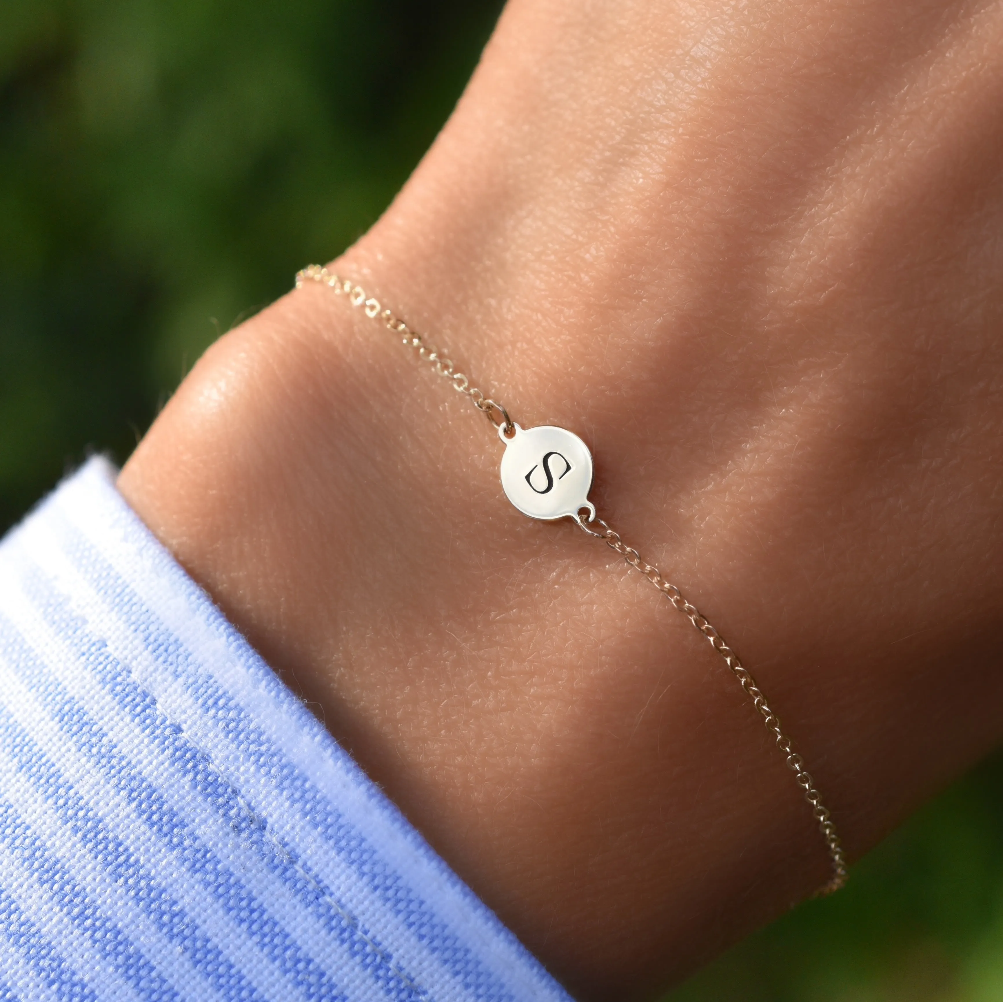 Letter S Bracelet in 14k Gold sold by Haverhill product image thumbnail 3