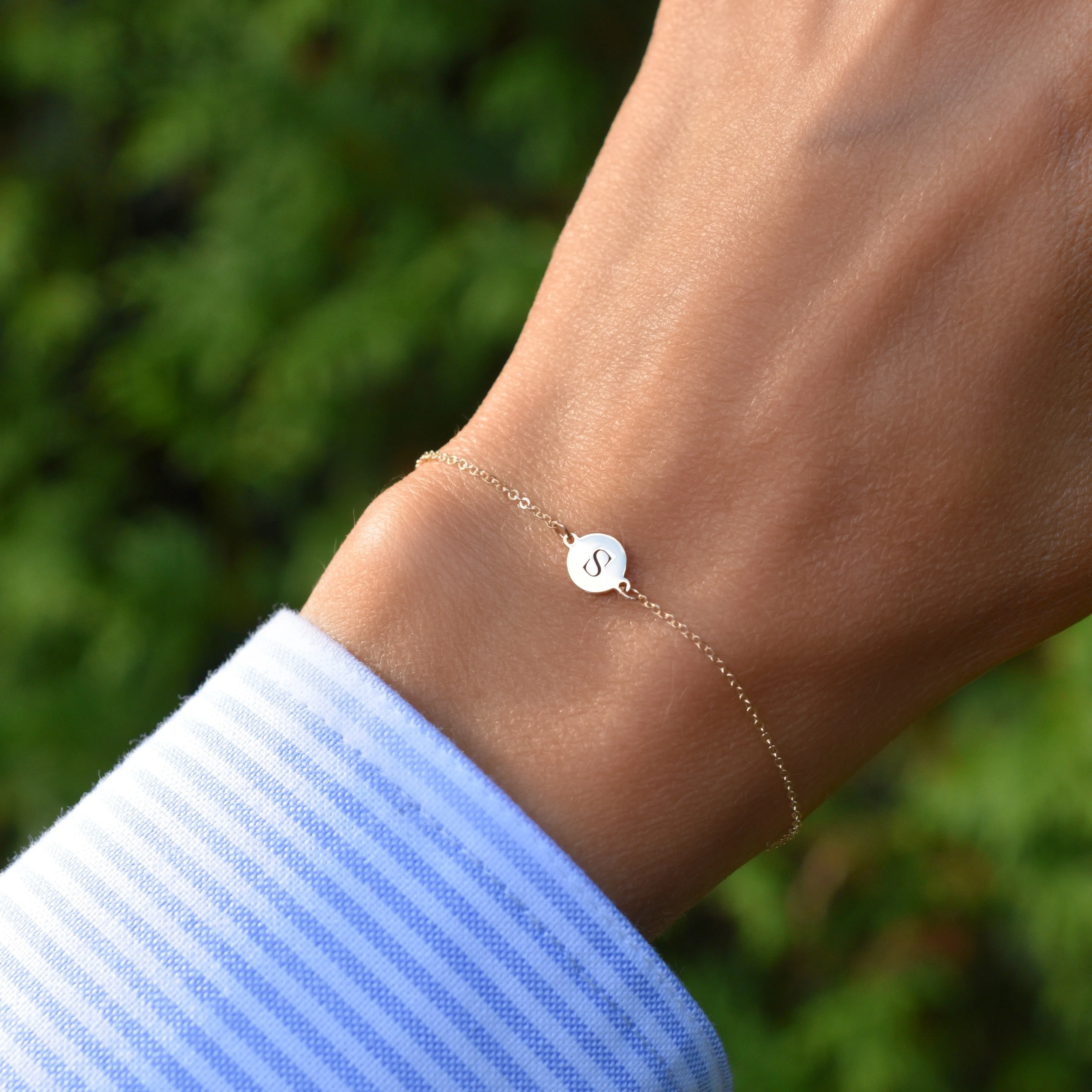 Letter S Bracelet in 14k Gold sold by Haverhill product image thumbnail 2