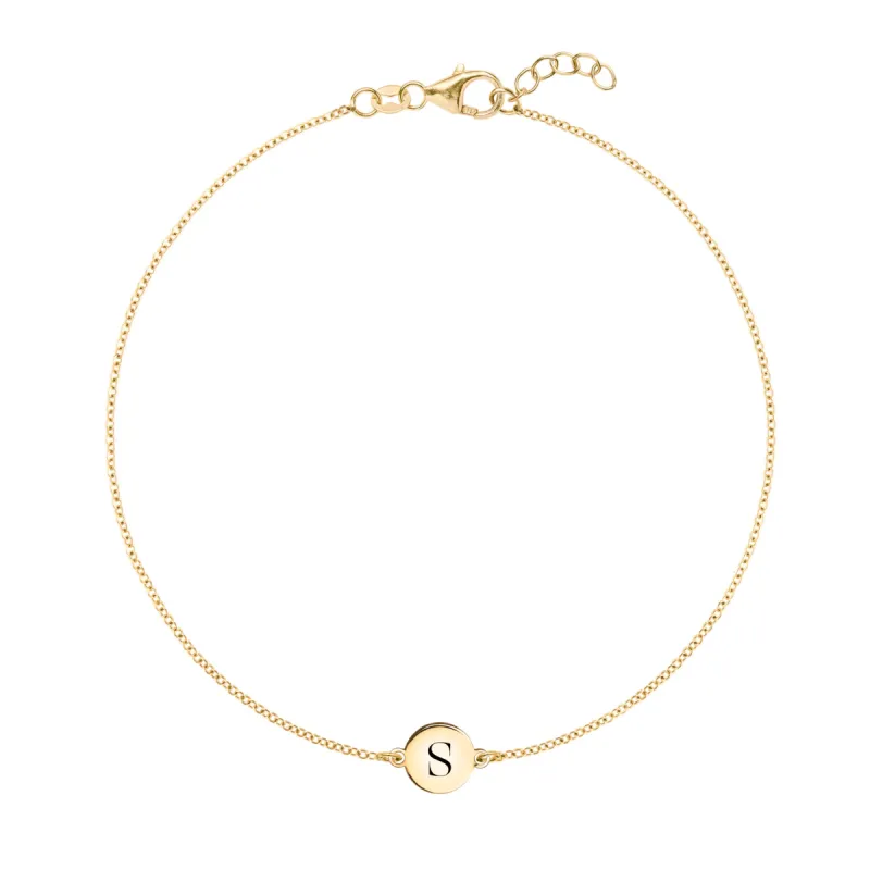 Letter S Bracelet in 14k Gold sold by Haverhill