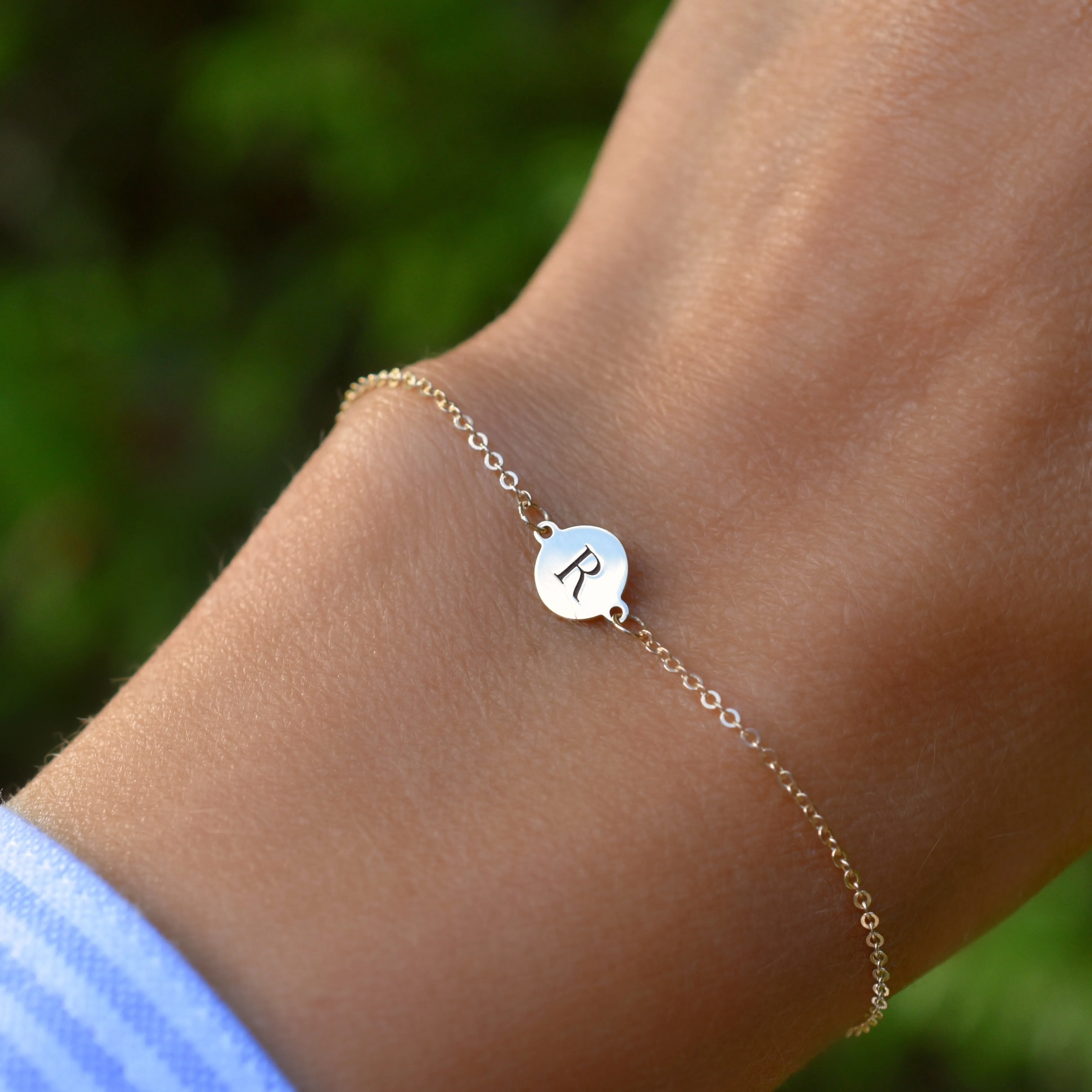 Letter R Bracelet in 14k Gold sold by Haverhill product image thumbnail 3