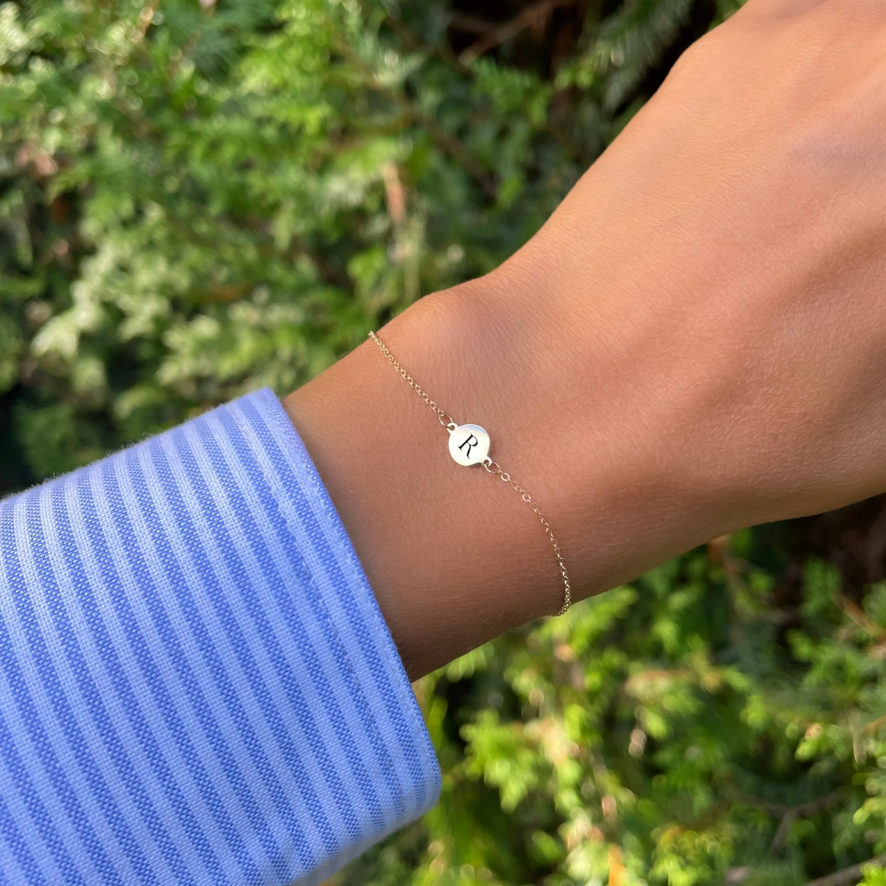 Letter R Bracelet in 14k Gold sold by Haverhill product image thumbnail 2