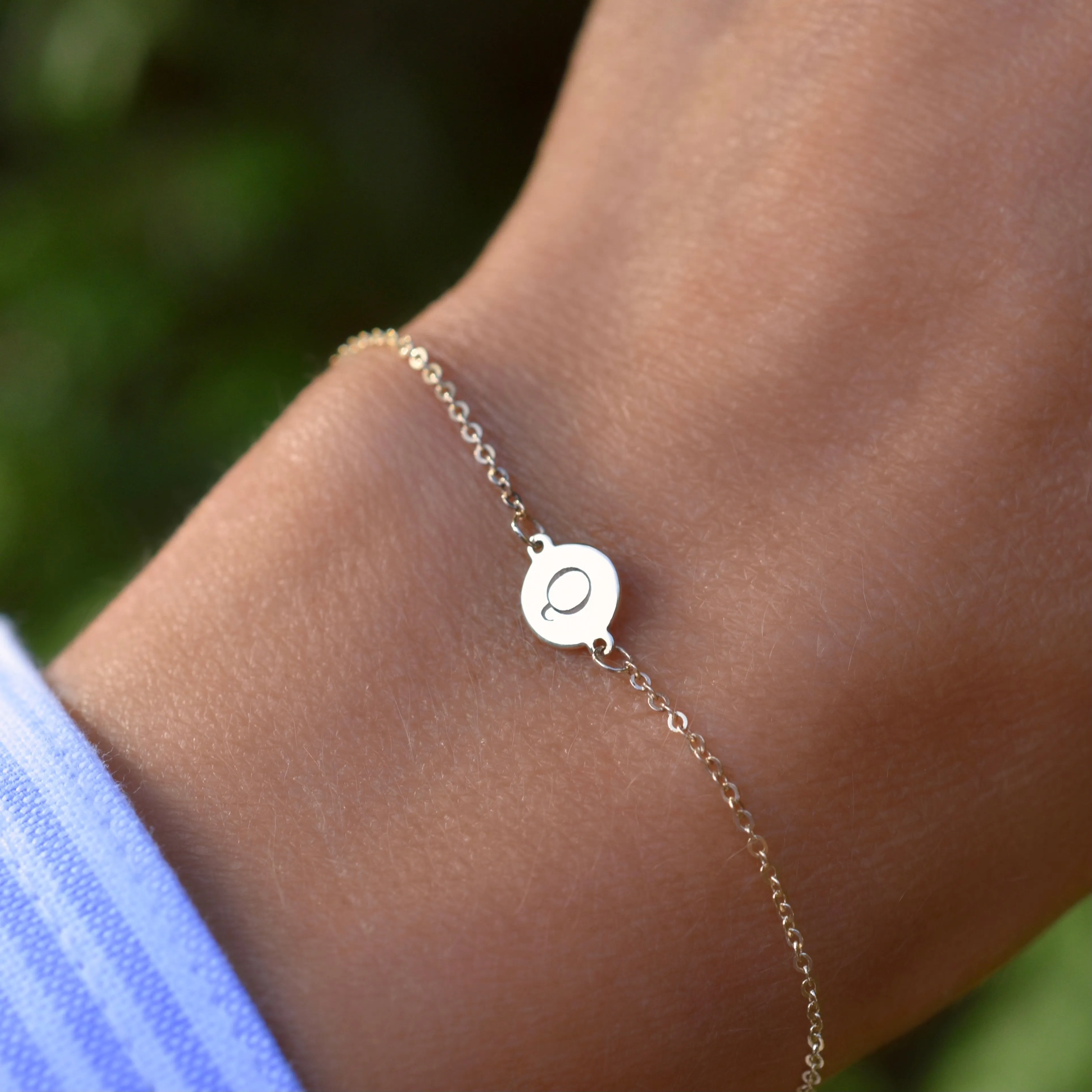 Letter Q Bracelet in 14k Gold sold by Haverhill product image thumbnail 3