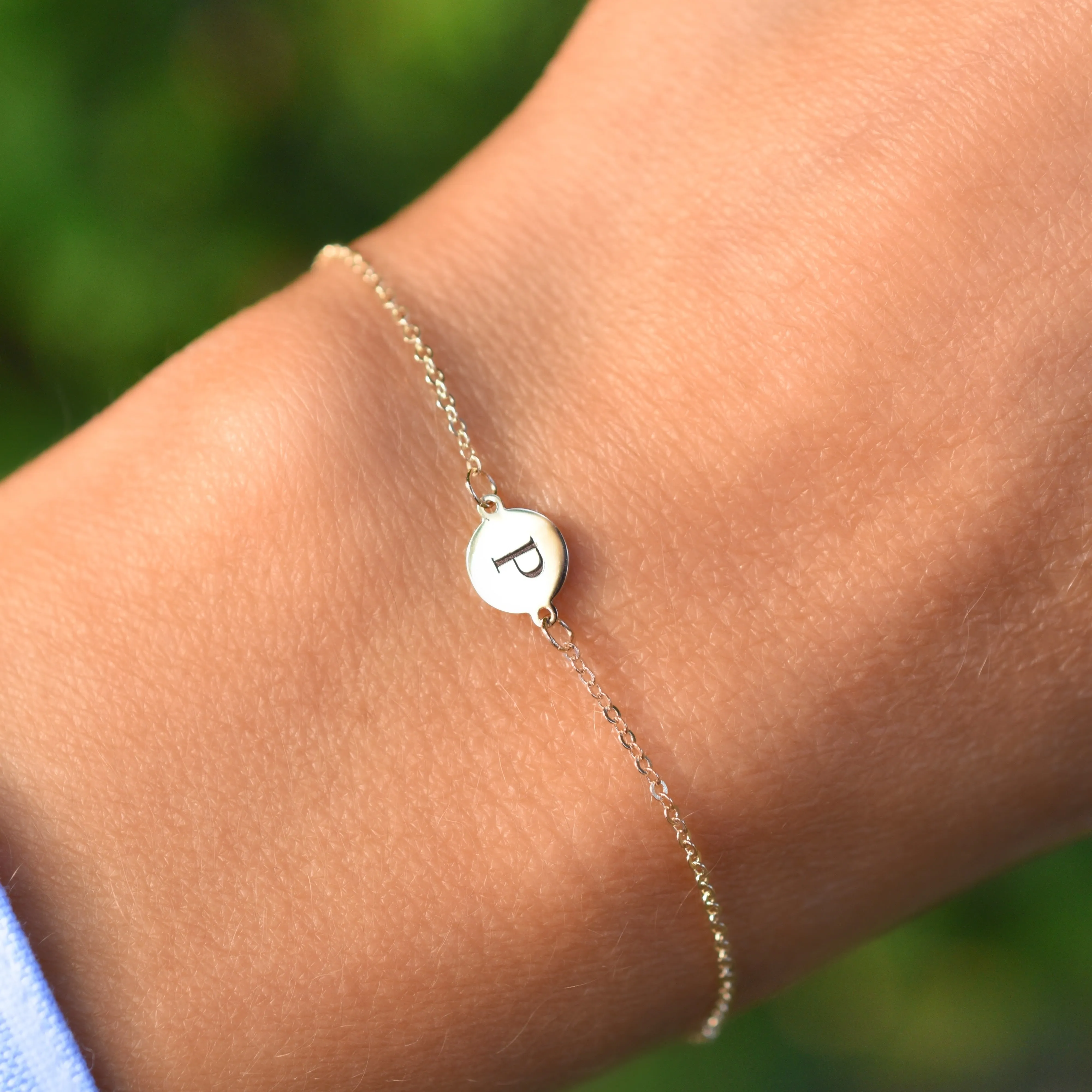Letter P Bracelet in 14k Gold sold by Haverhill product image thumbnail 3