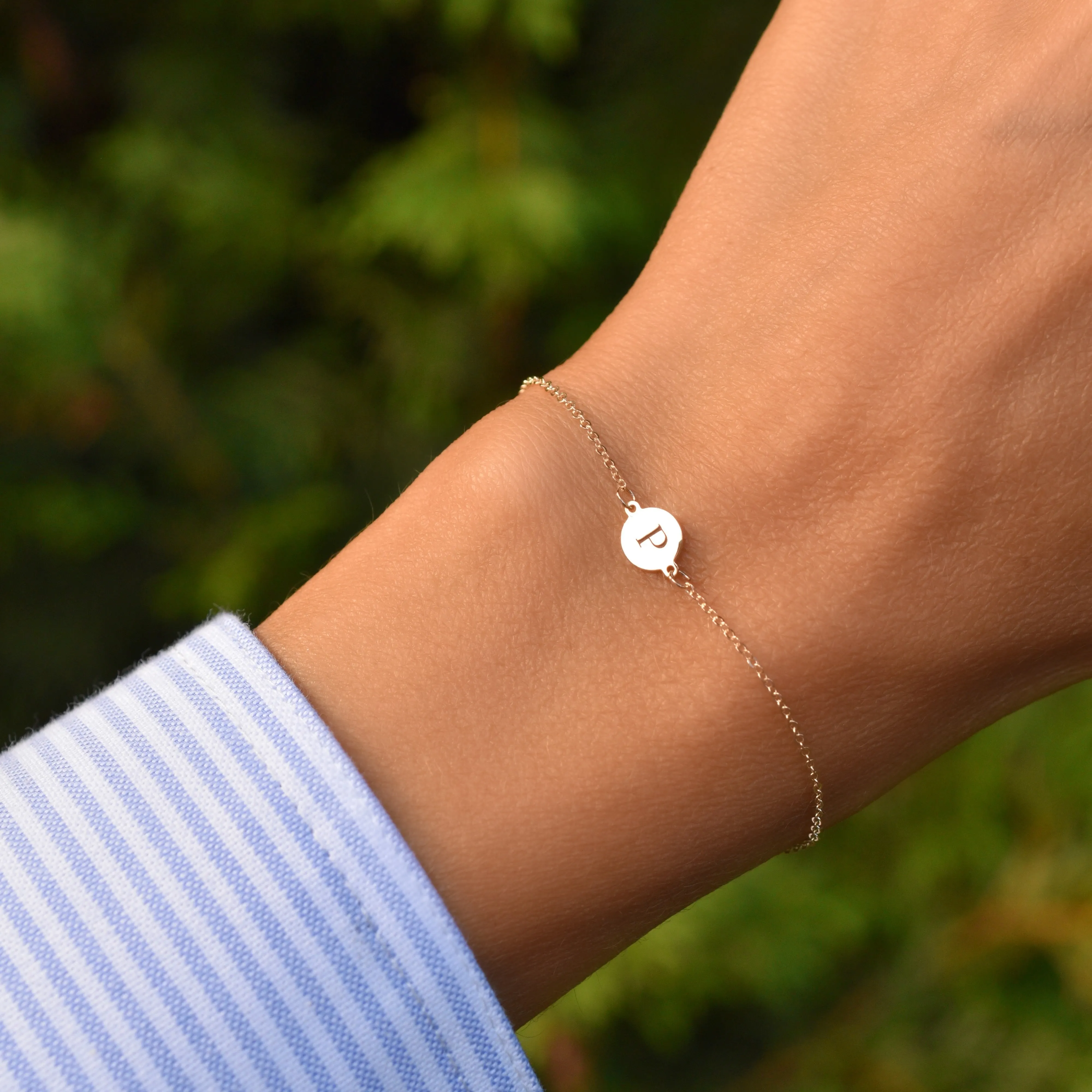 Letter P Bracelet in 14k Gold sold by Haverhill product image thumbnail 2