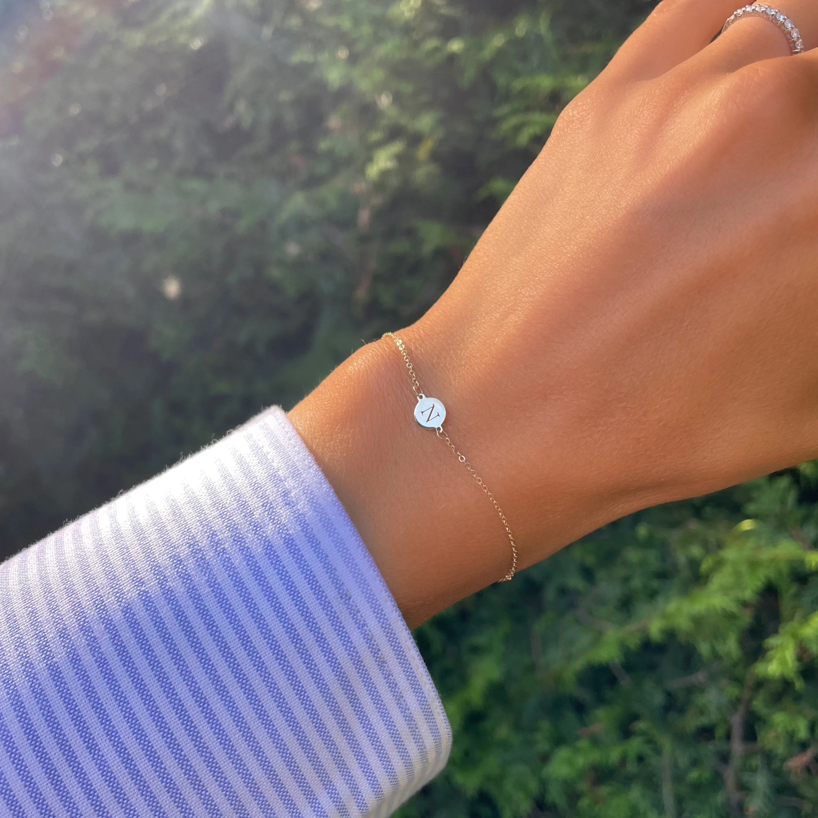 Letter N Bracelet in 14k Gold sold by Haverhill product image thumbnail 2