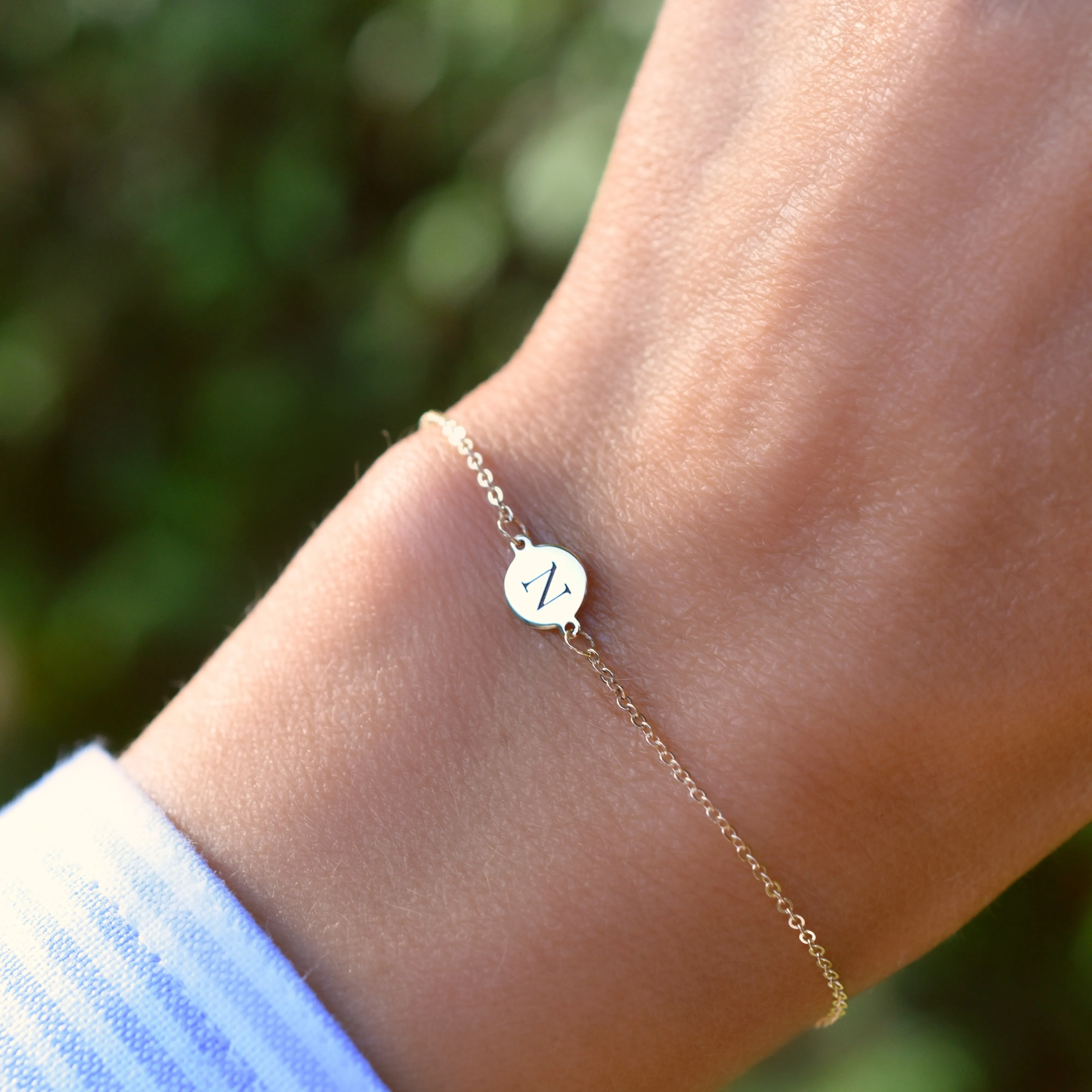 Letter N Bracelet in 14k Gold sold by Haverhill product image thumbnail 3