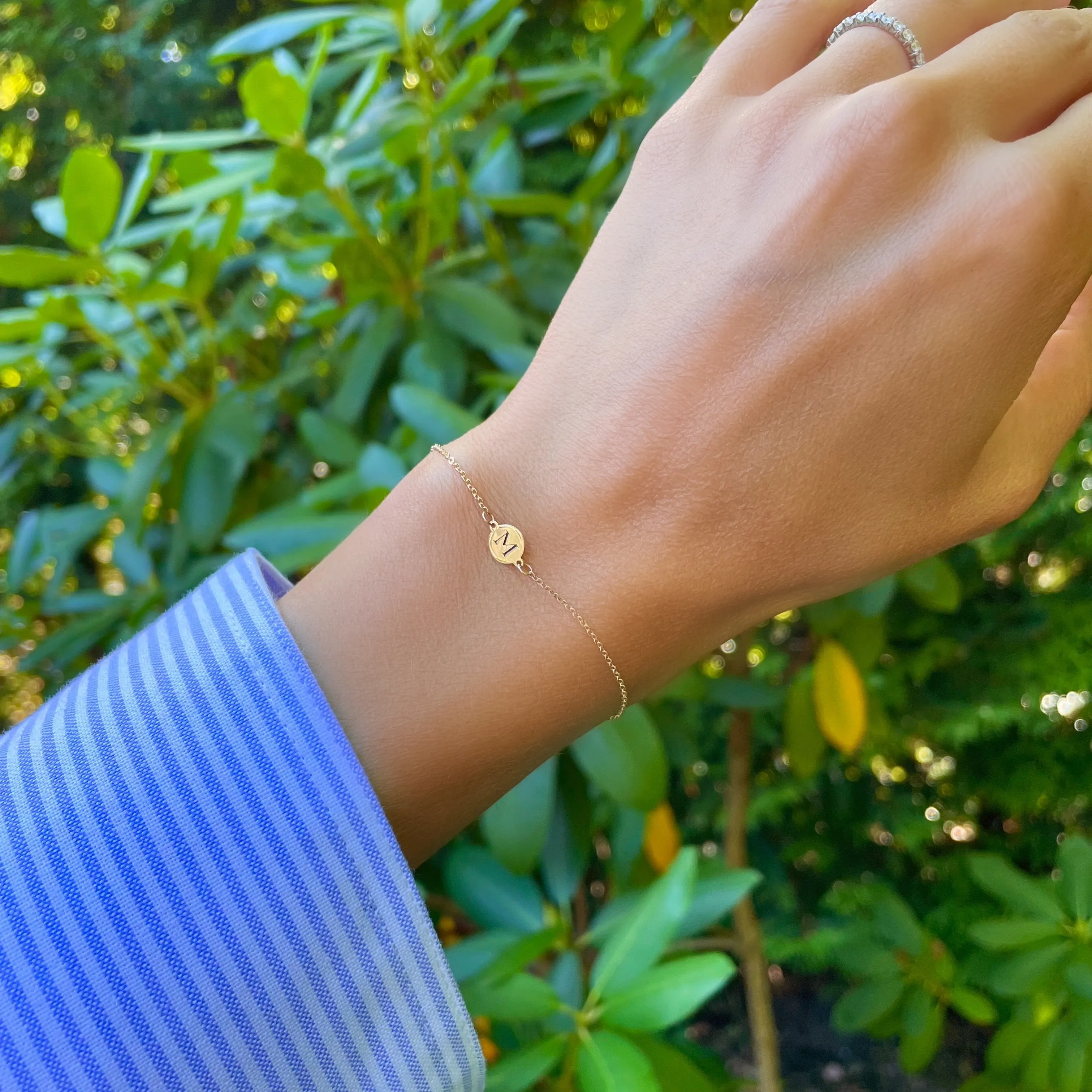 Letter M Bracelet in 14k Gold sold by Haverhill product image thumbnail 2