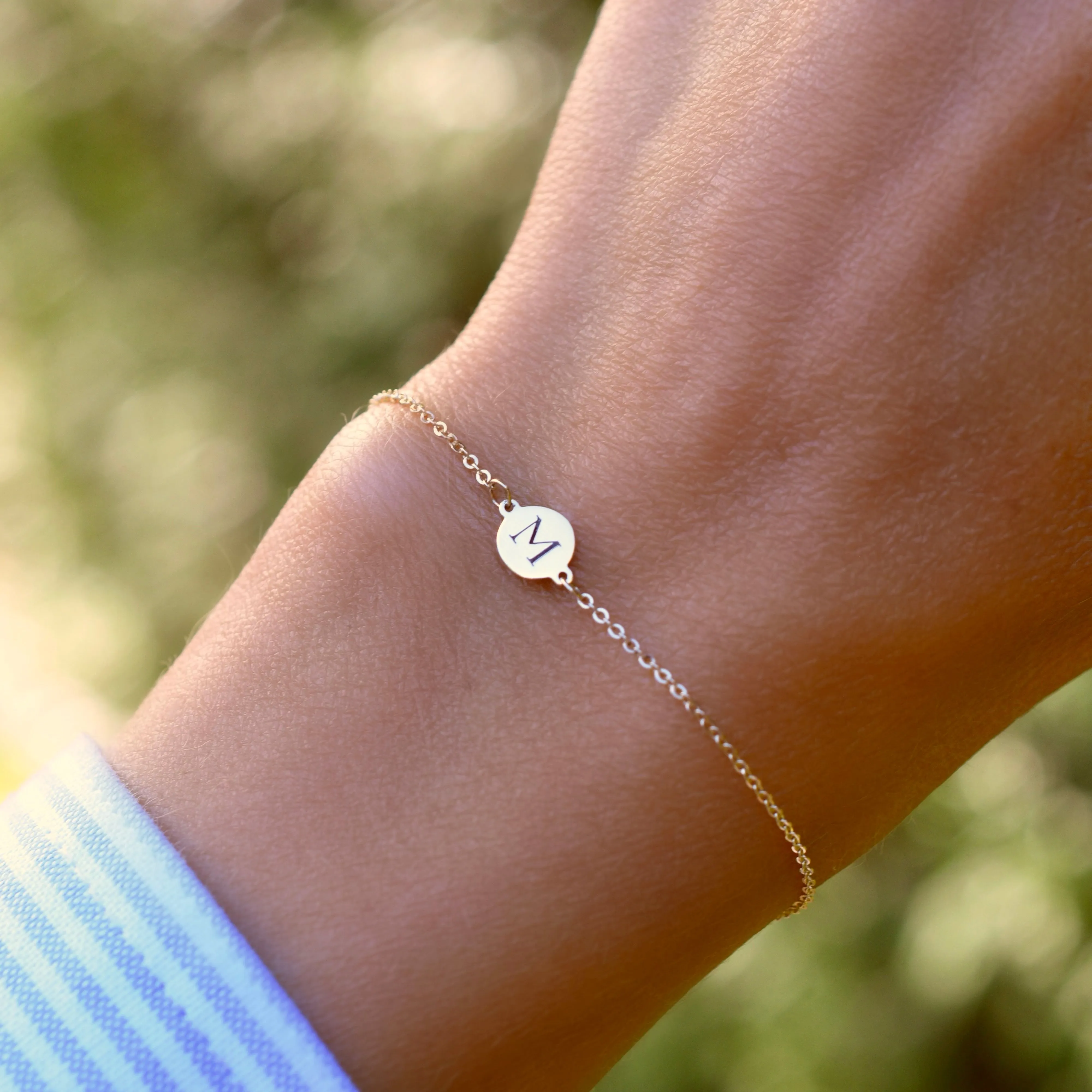 Letter M Bracelet in 14k Gold sold by Haverhill product image thumbnail 3