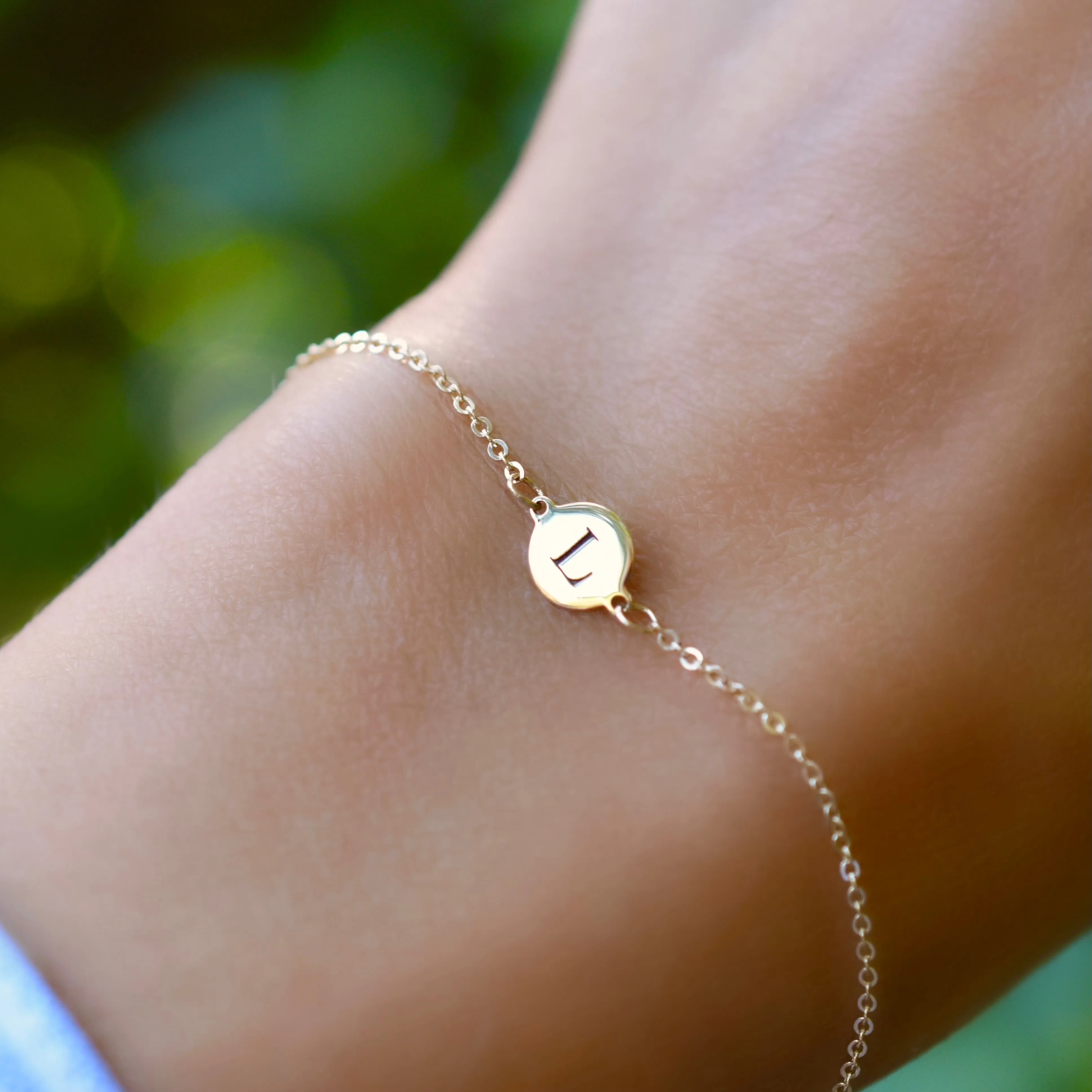 Letter L Bracelet in 14k Gold sold by Haverhill product image thumbnail 3
