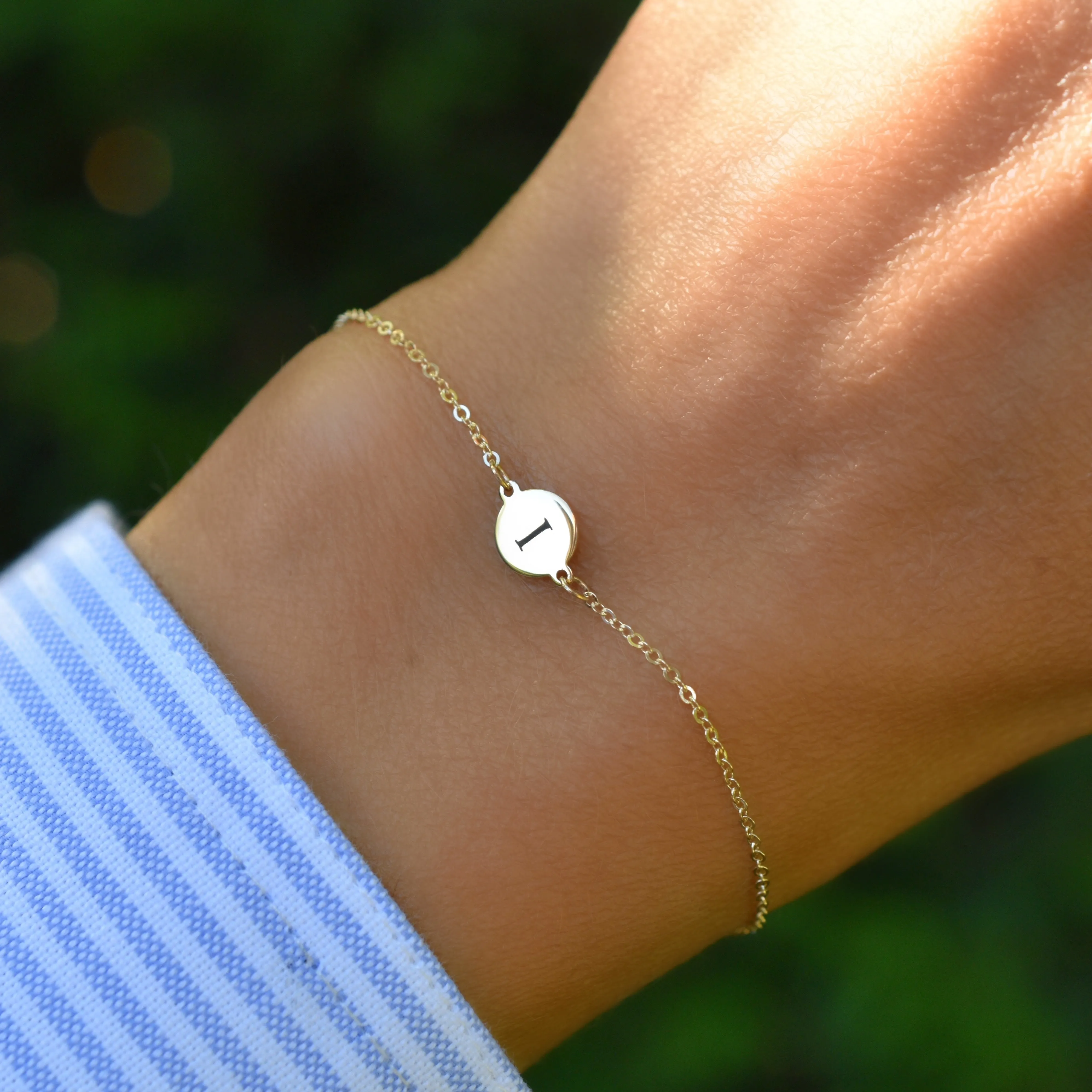 Letter I Bracelet in 14k Gold sold by Haverhill product image thumbnail 3