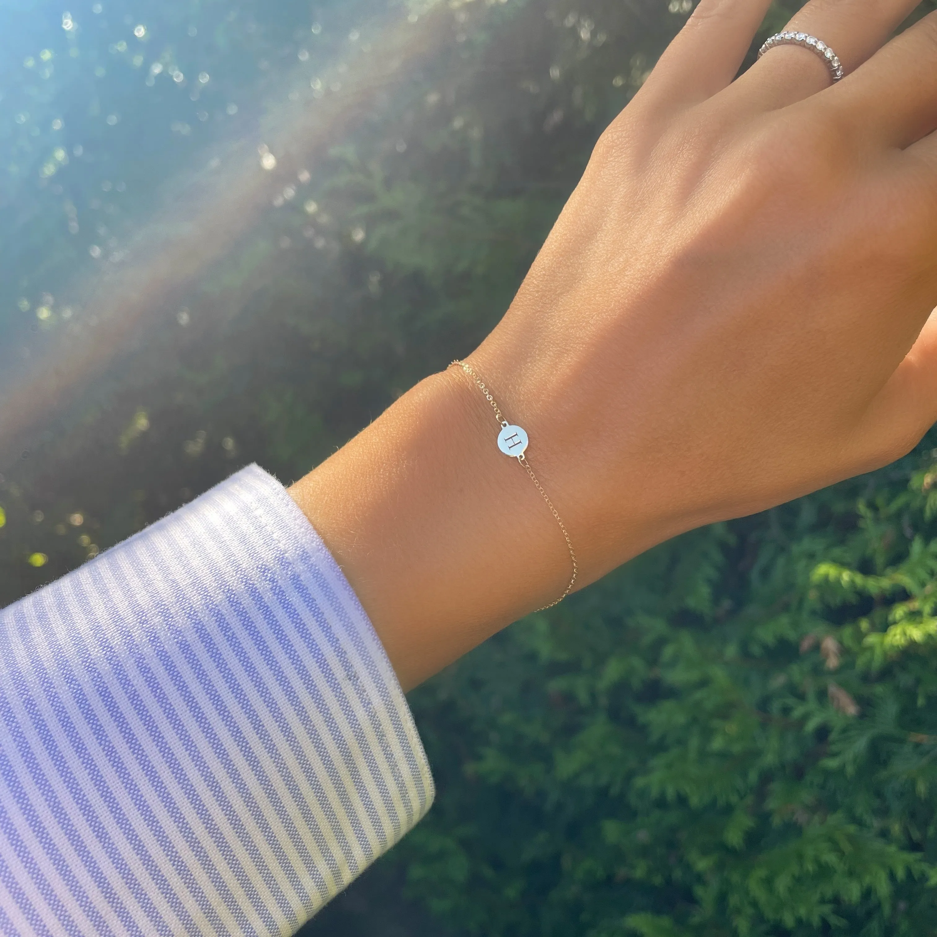 Letter H Bracelet in 14k Gold sold by Haverhill product image thumbnail 2