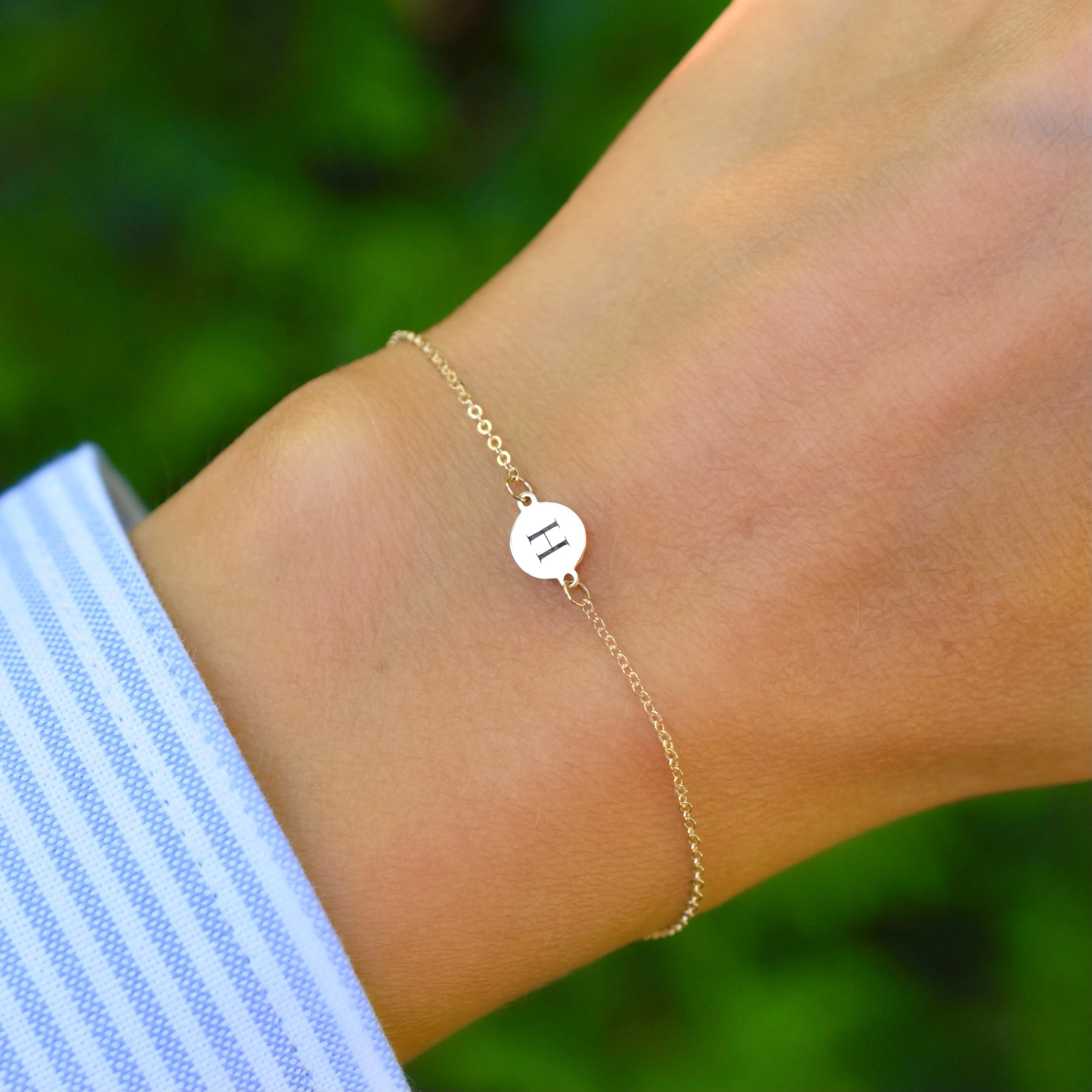 Letter H Bracelet in 14k Gold sold by Haverhill product image thumbnail 3