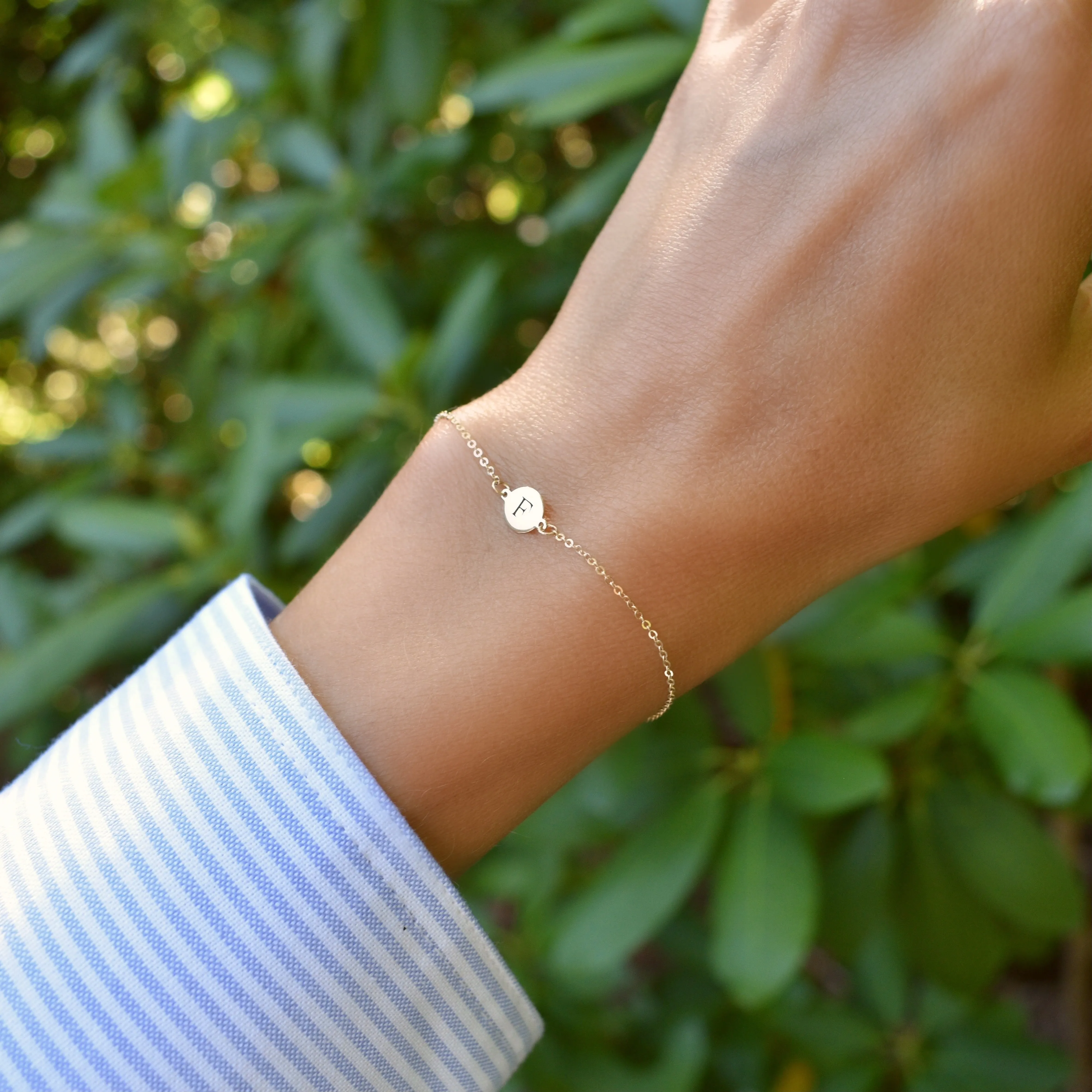 Letter F Bracelet in 14k Gold sold by Haverhill product image thumbnail 2