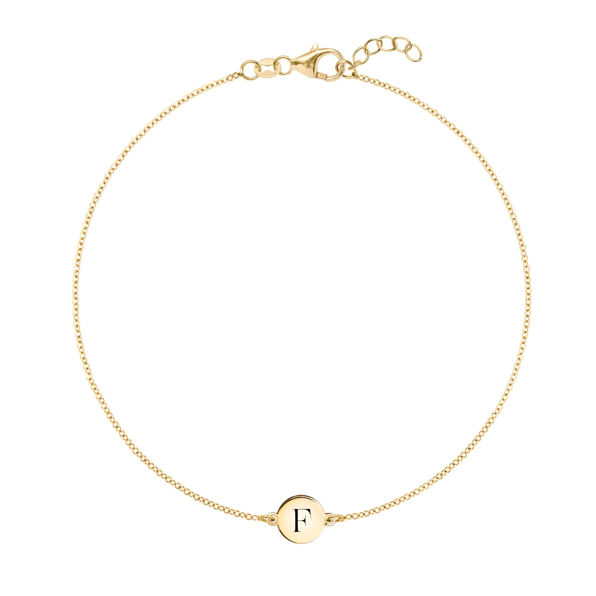 Letter F Bracelet in 14k Gold sold by Haverhill