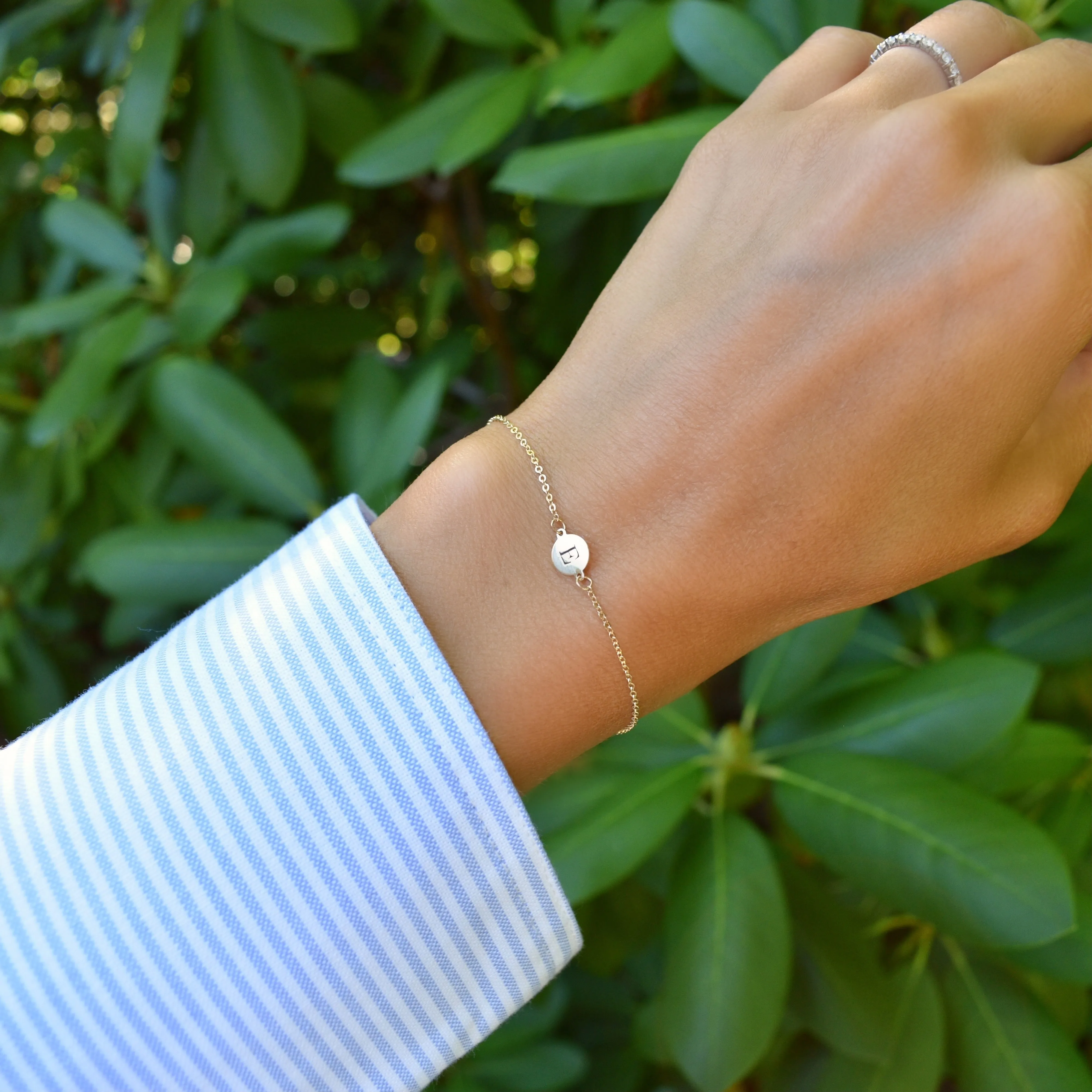 Letter E Bracelet in 14k Gold sold by Haverhill product image thumbnail 2