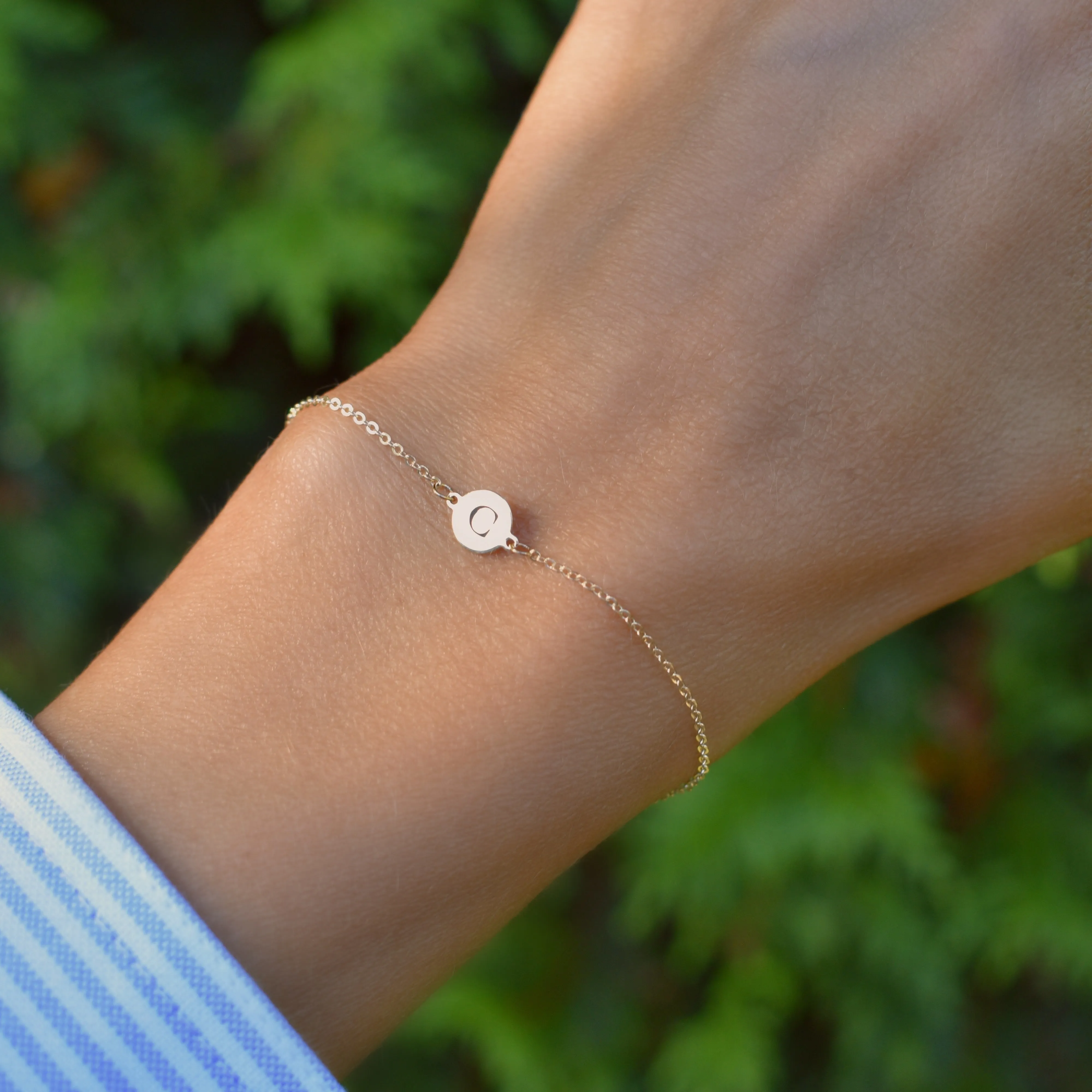 Letter C Bracelet in 14k Gold sold by Haverhill product image thumbnail 2