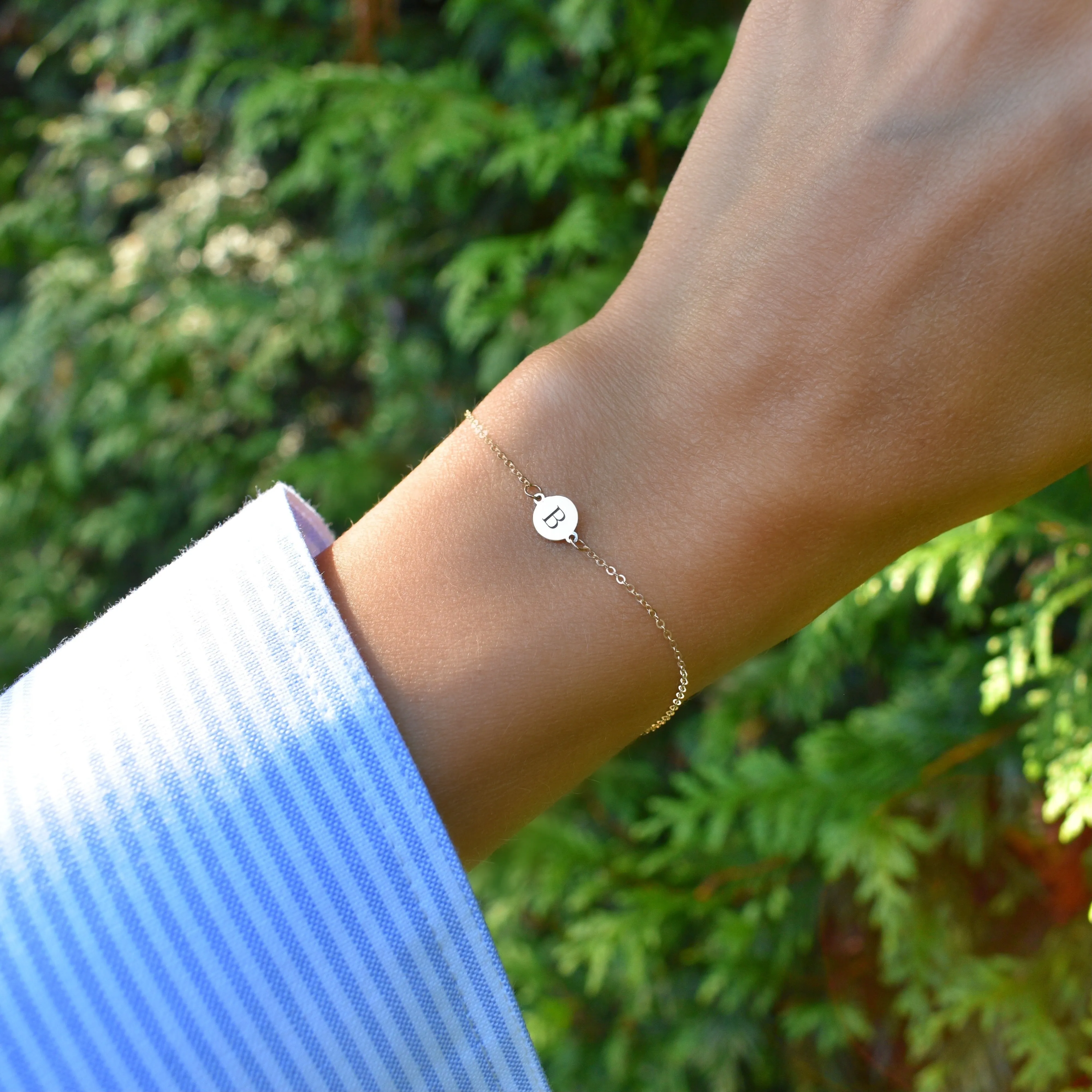 Letter B Bracelet in 14k Gold sold by Haverhill product image thumbnail 2