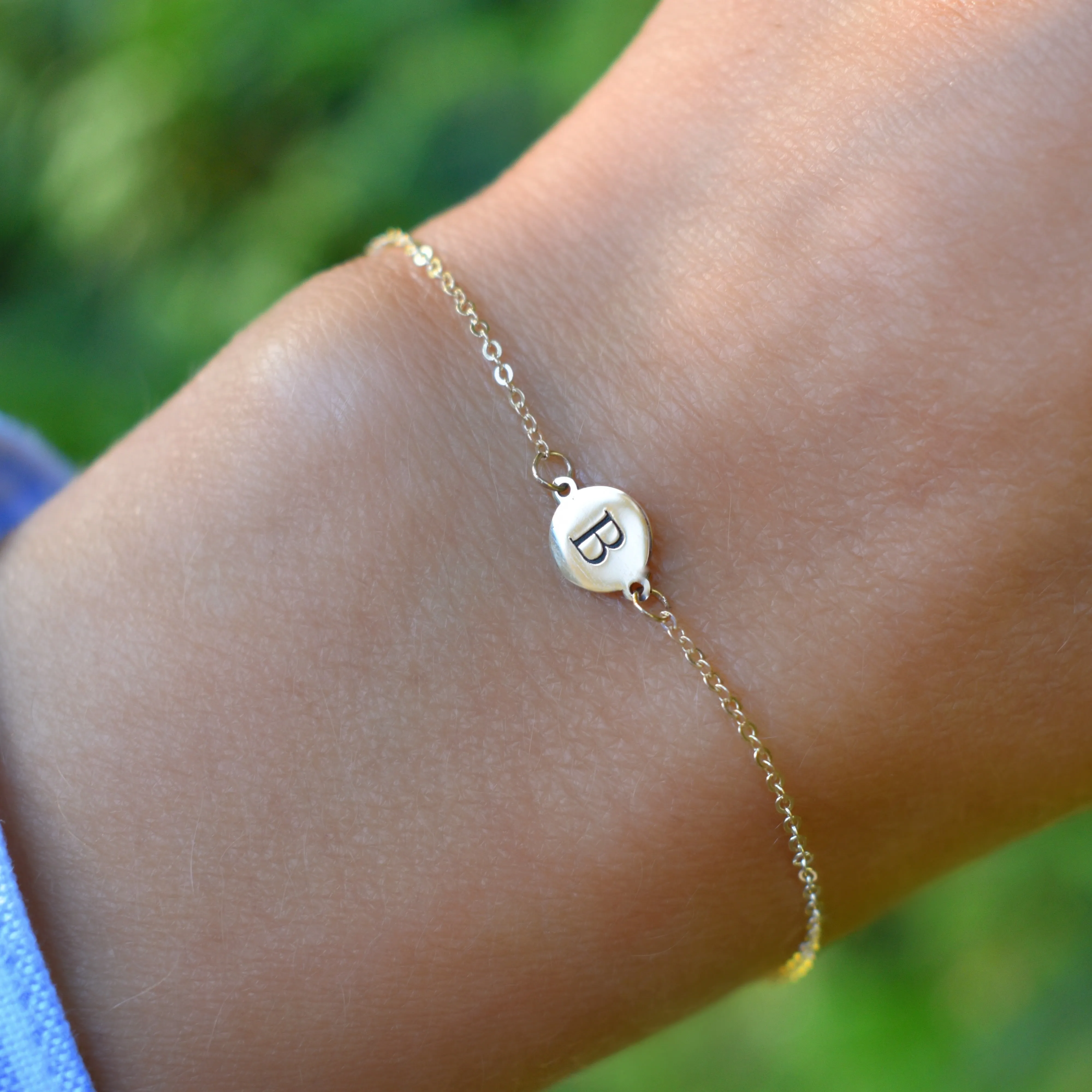 Letter B Bracelet in 14k Gold sold by Haverhill product image thumbnail 3