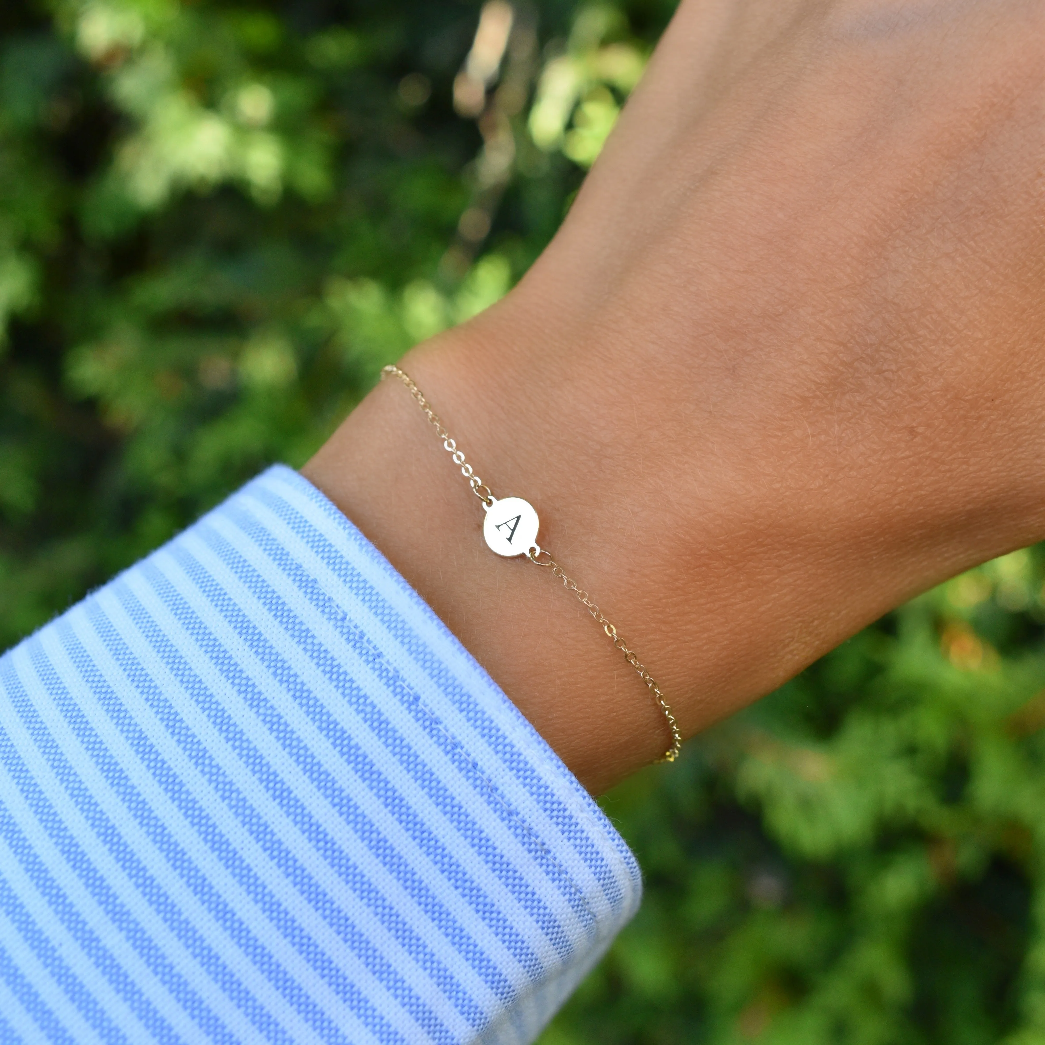 Letter A Bracelet in 14k Gold sold by Haverhill product image thumbnail 3