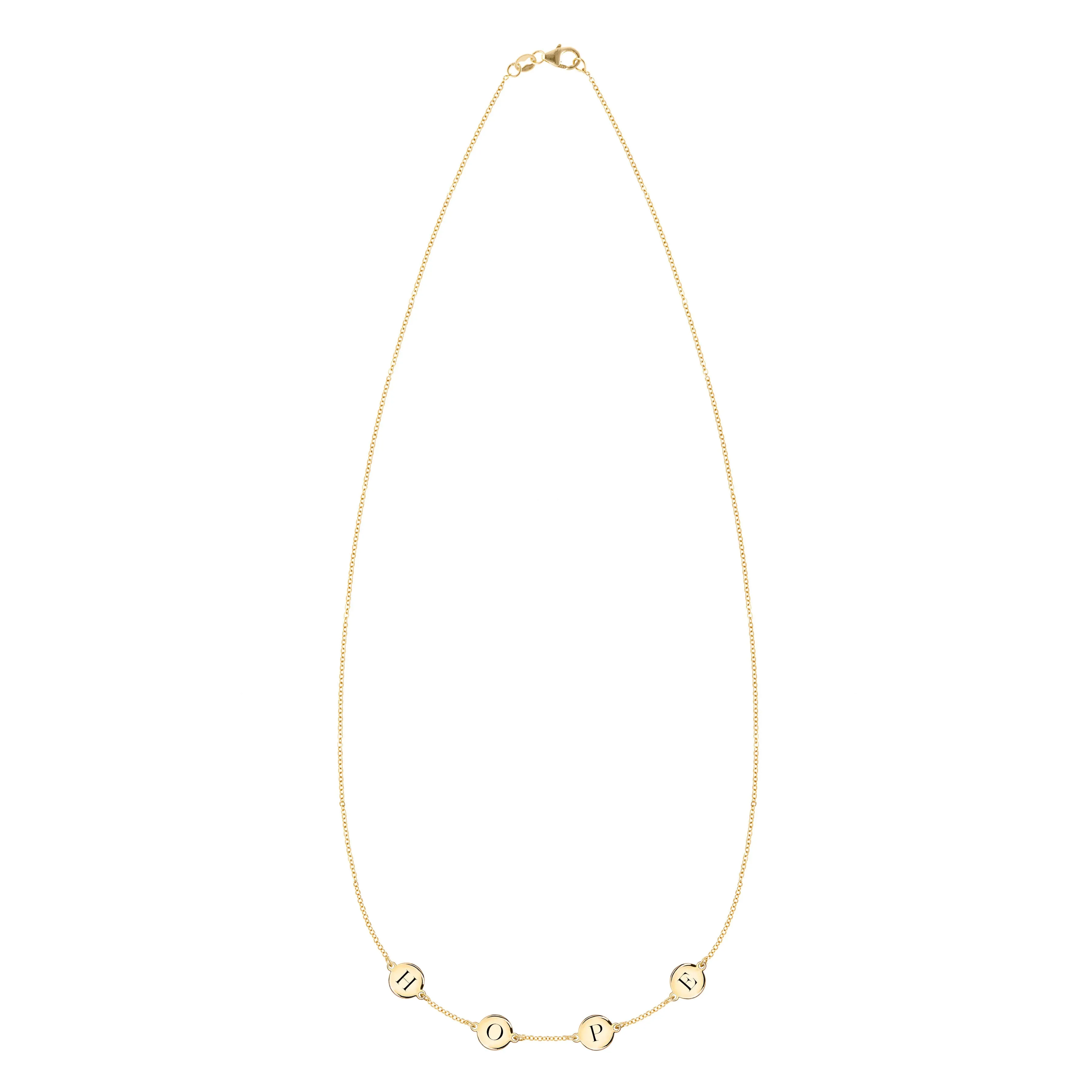 HOPE Letter Necklace in 14k Gold sold by Haverhill product image thumbnail 4
