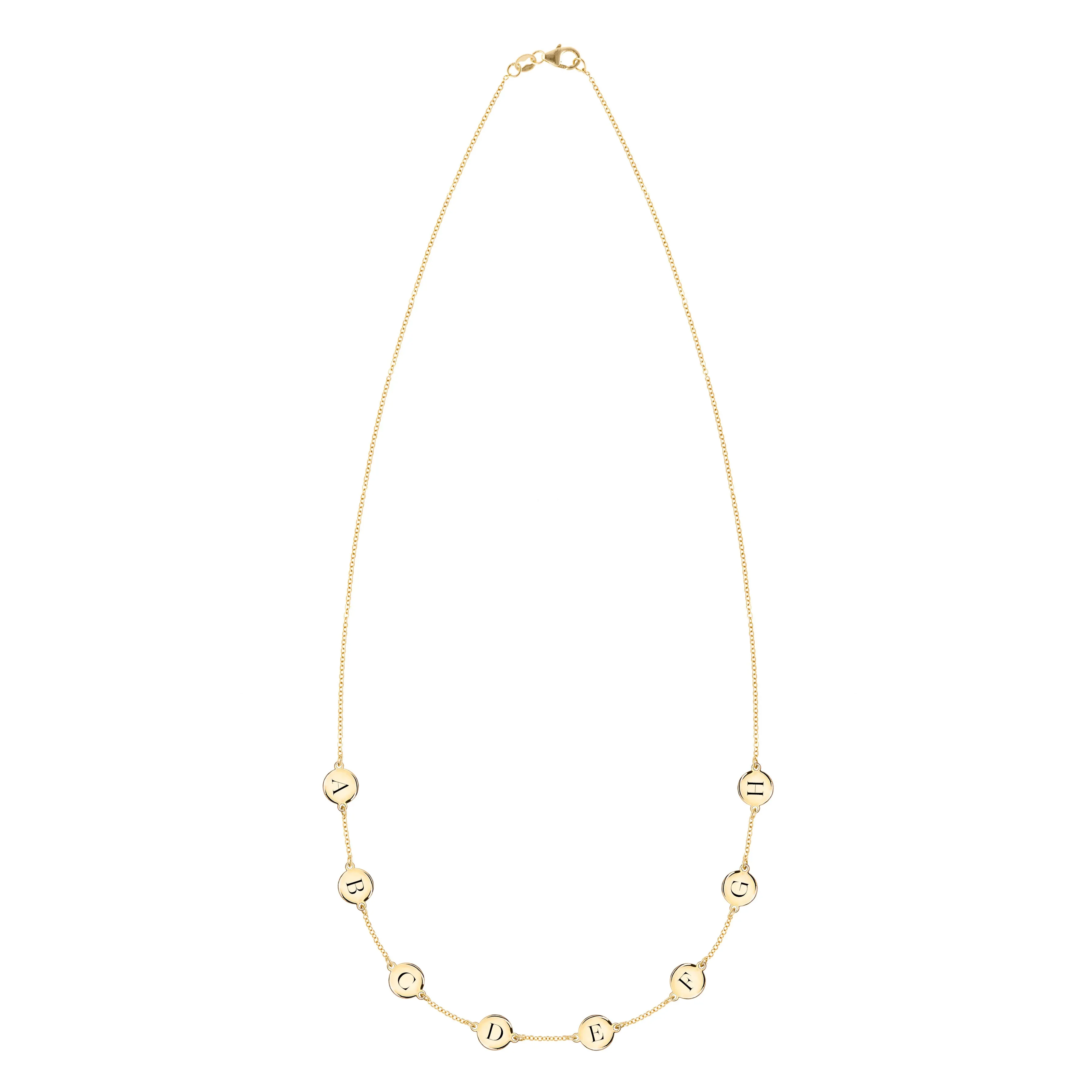 8 Letter Necklace in 14k Gold (Single Spacing) sold by Haverhill product image thumbnail 4