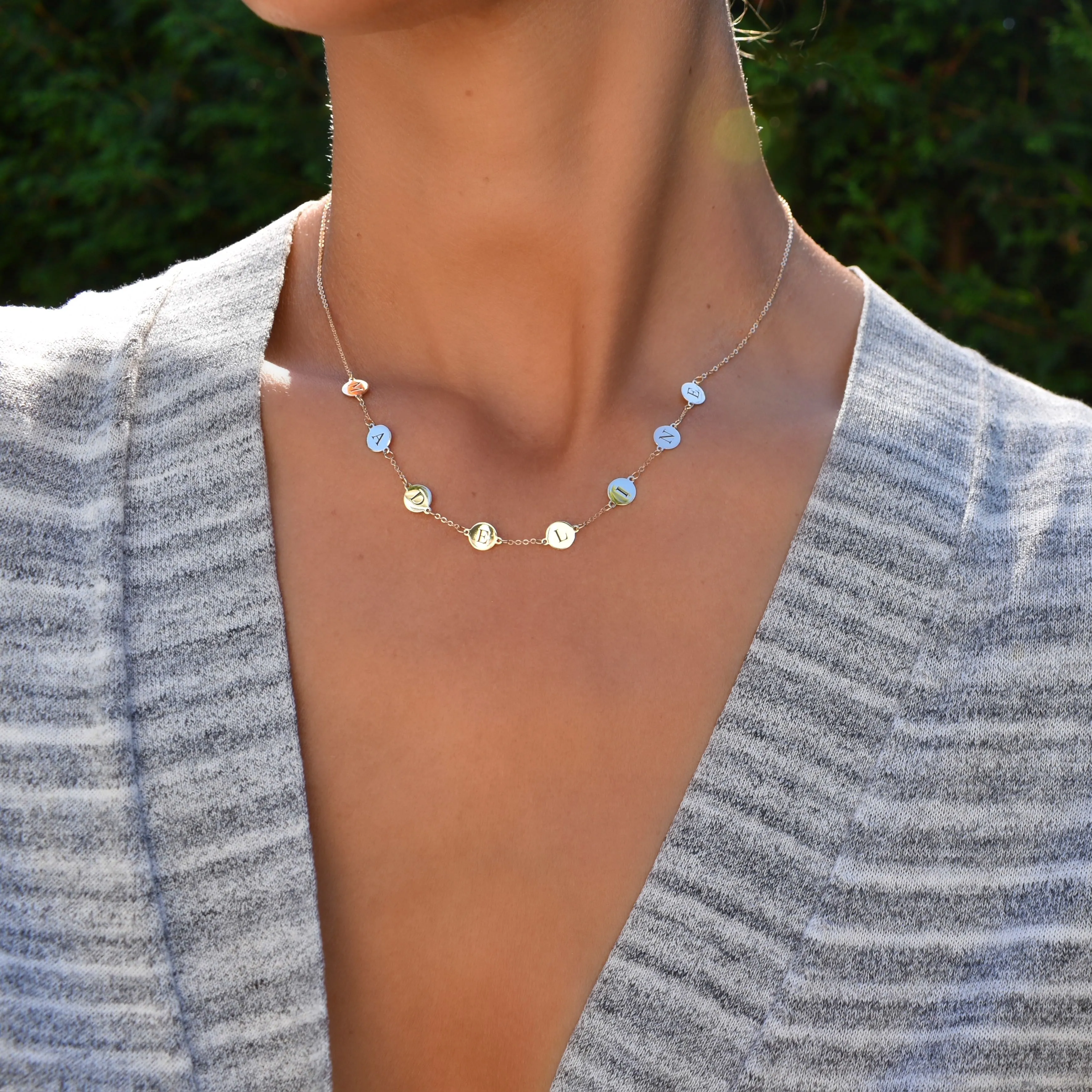 8 Letter Necklace in 14k Gold (Single Spacing) sold by Haverhill product image thumbnail 2