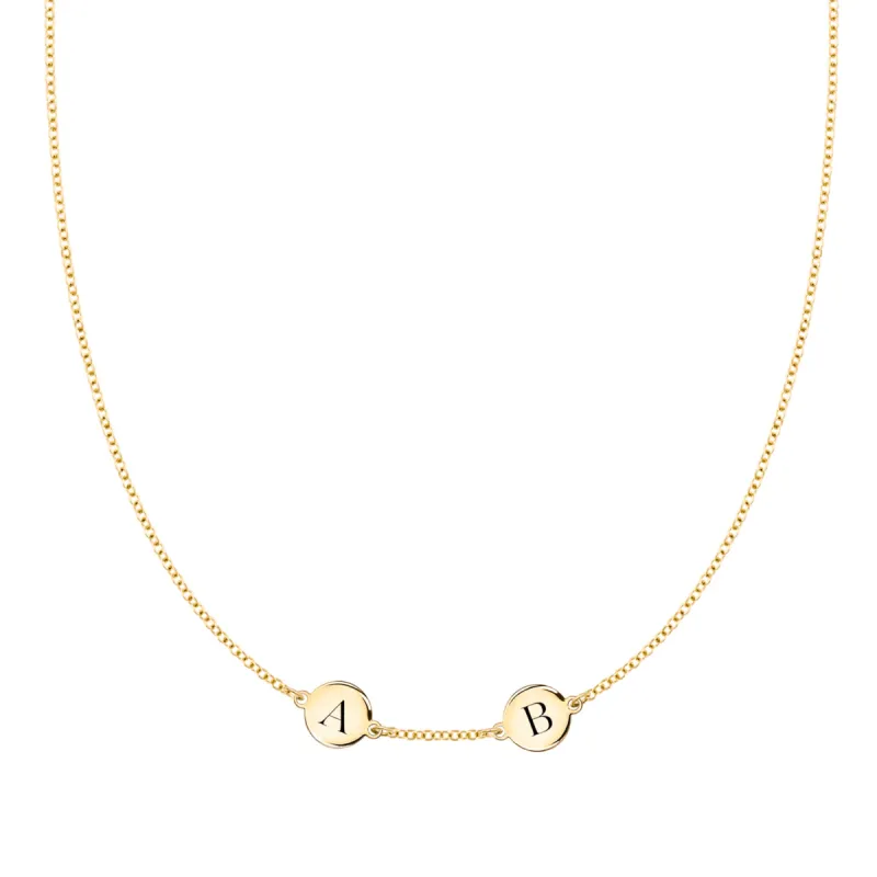 2 Letter Necklace in 14k Gold (Single Spacing) sold by Haverhill