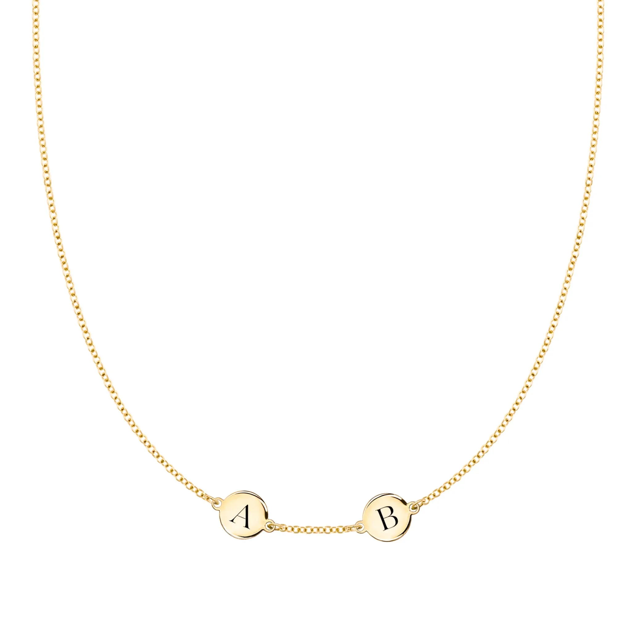 2 Letter Necklace in 14k Gold (Single Spacing) sold by Haverhill