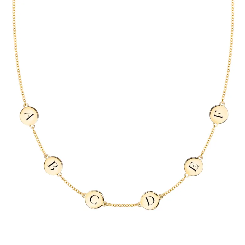 6 Letter Necklace in 14k Gold (Single Spacing) sold by Haverhill