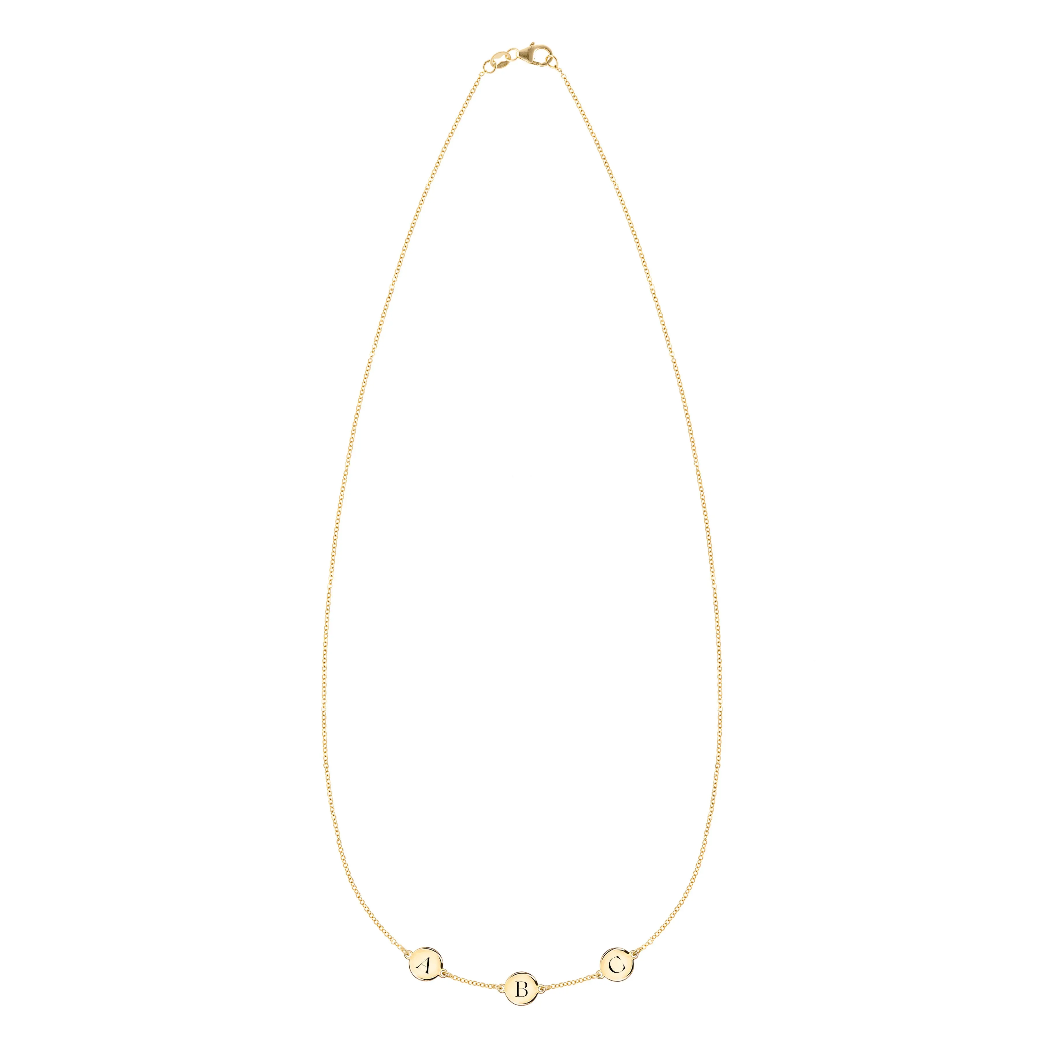 3 Letter Necklace in 14k Gold (Single Spacing) sold by Haverhill product image thumbnail 4
