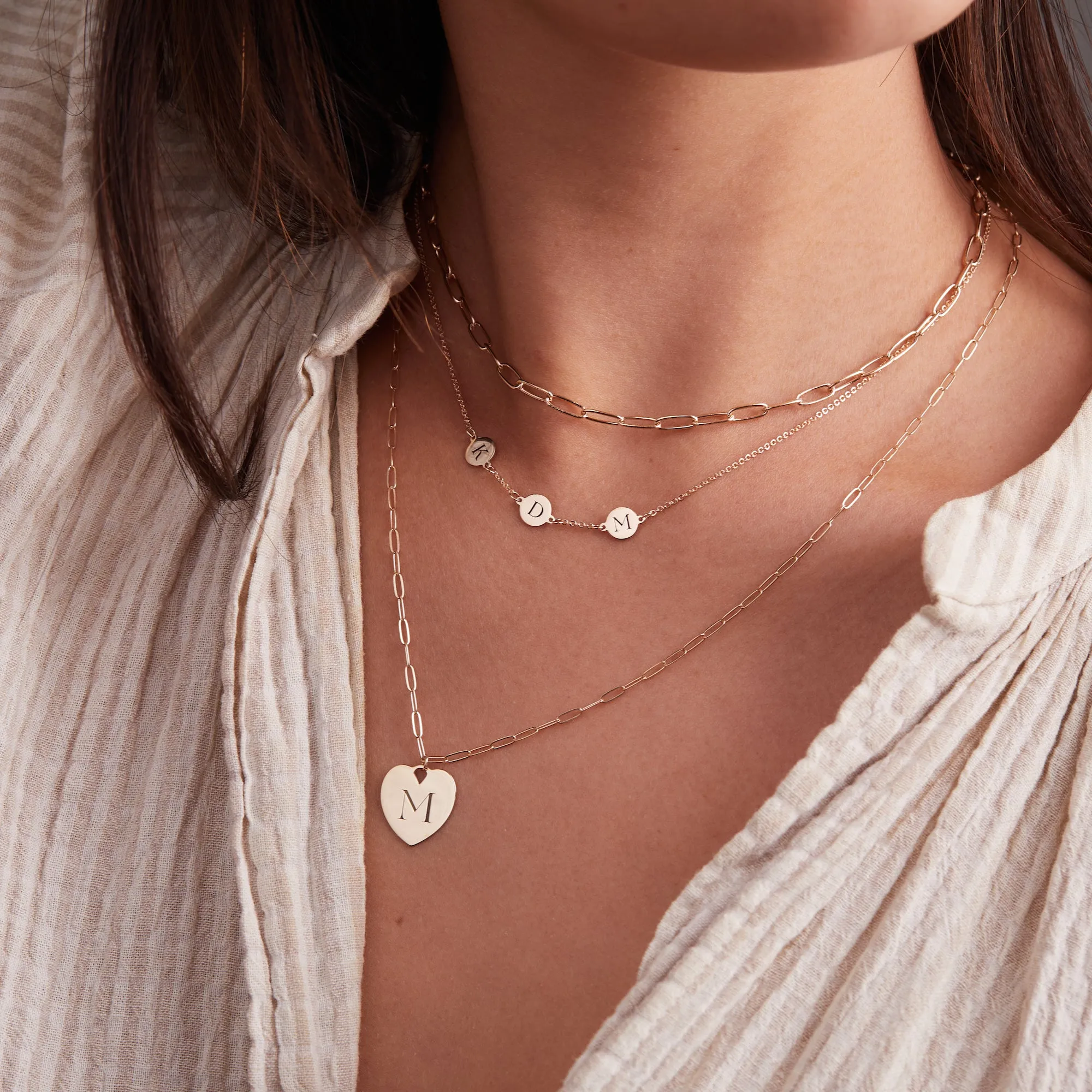 3 Letter Necklace in 14k Gold (Single Spacing) sold by Haverhill product image thumbnail 2