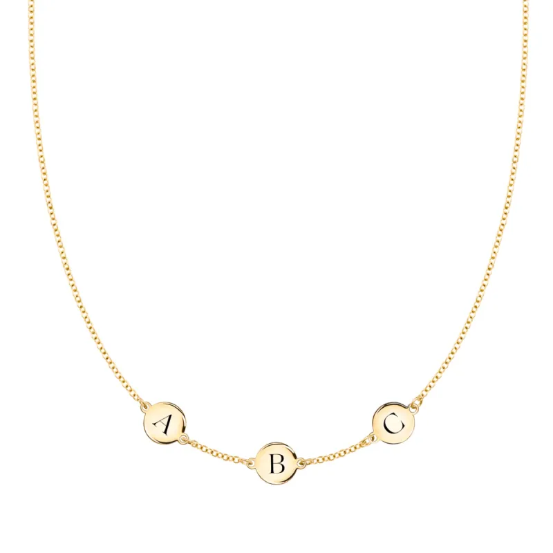 3 Letter Necklace in 14k Gold (Single Spacing) sold by Haverhill