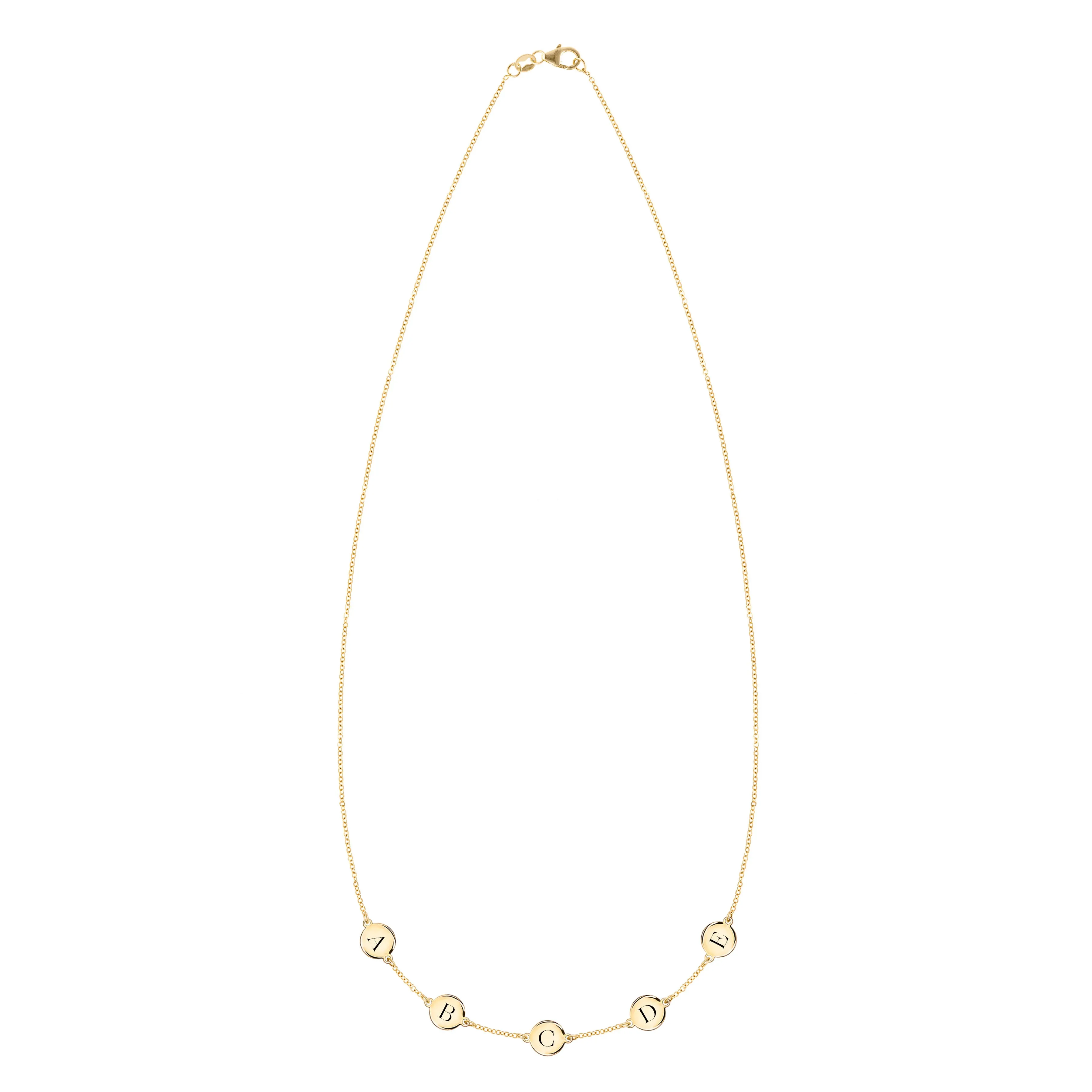 5 Letter Necklace in 14k Gold (Single Spacing) sold by Haverhill product image thumbnail 4