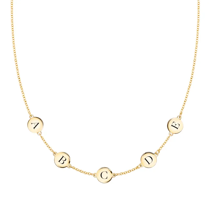 5 Letter Necklace in 14k Gold (Single Spacing) sold by Haverhill