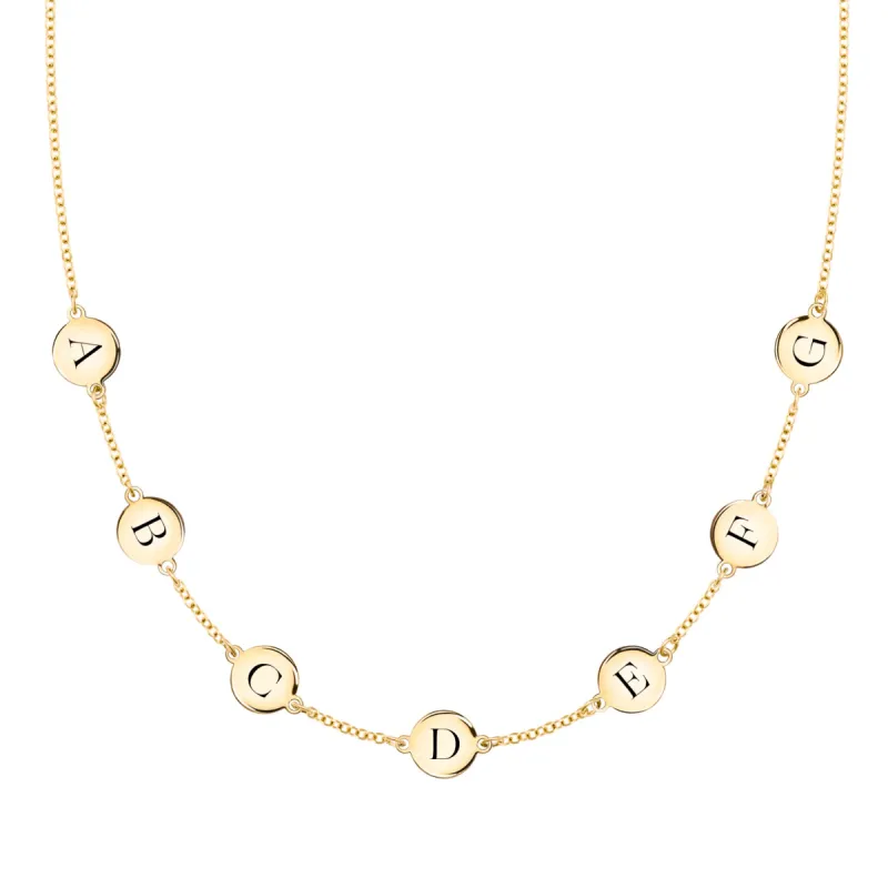 7 Letter Necklace in 14k Gold (Single Spacing) sold by Haverhill