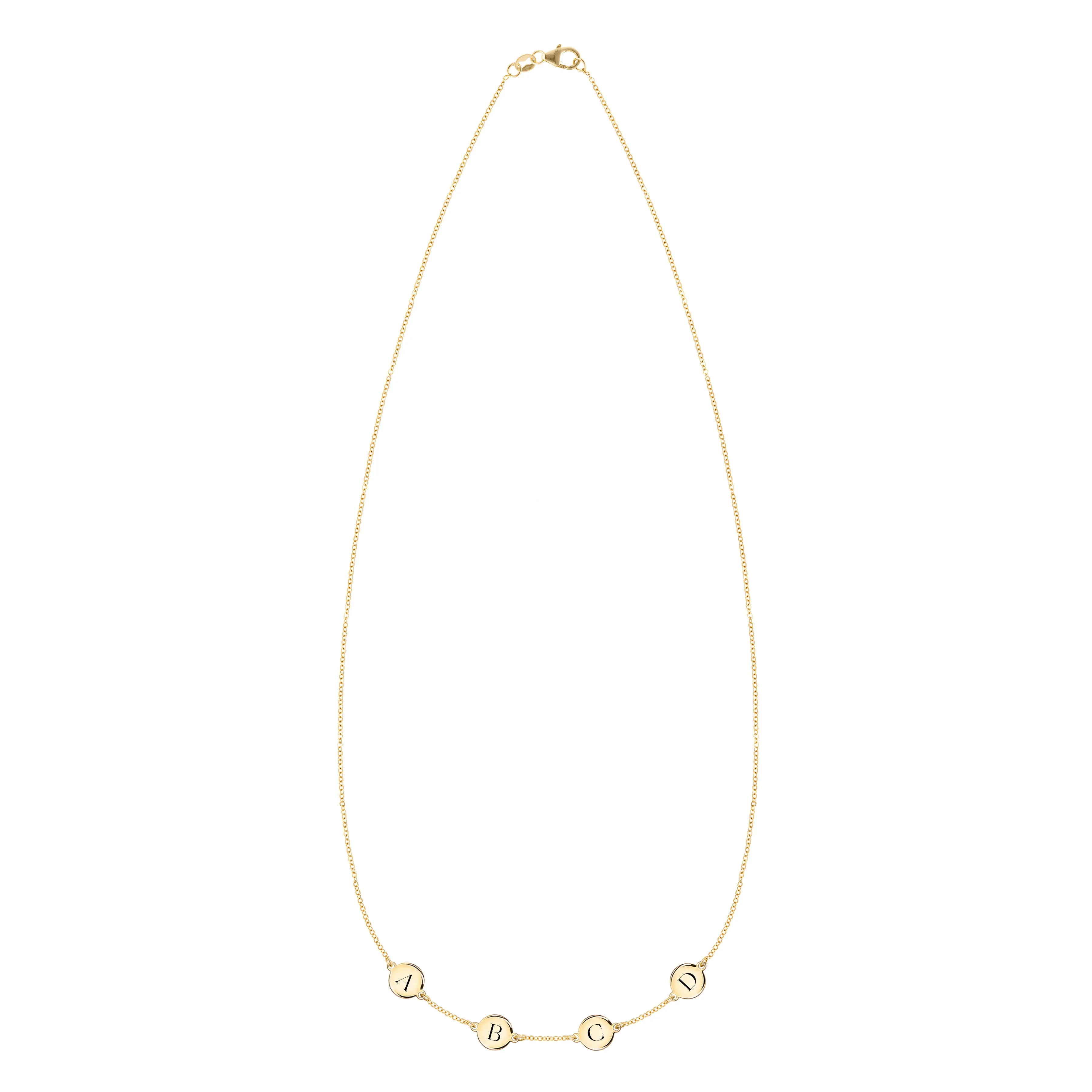4 Letter Necklace in 14k Gold (Single Spacing) sold by Haverhill product image thumbnail 4