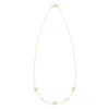 3 Letter & 2 Petite Birthstone Necklace in 14k Gold (Double Spacing) sold by Haverhill