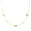 3 Letter & 2 Petite Birthstone Necklace in 14k Gold (Double Spacing) sold by Haverhill