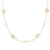 4 Letter & 3 Petite Birthstone Necklace in 14k Gold (Double Spacing) sold by Haverhill
