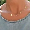 4 Letter & 3 Petite Birthstone Necklace in 14k Gold (Double Spacing) sold by Haverhill