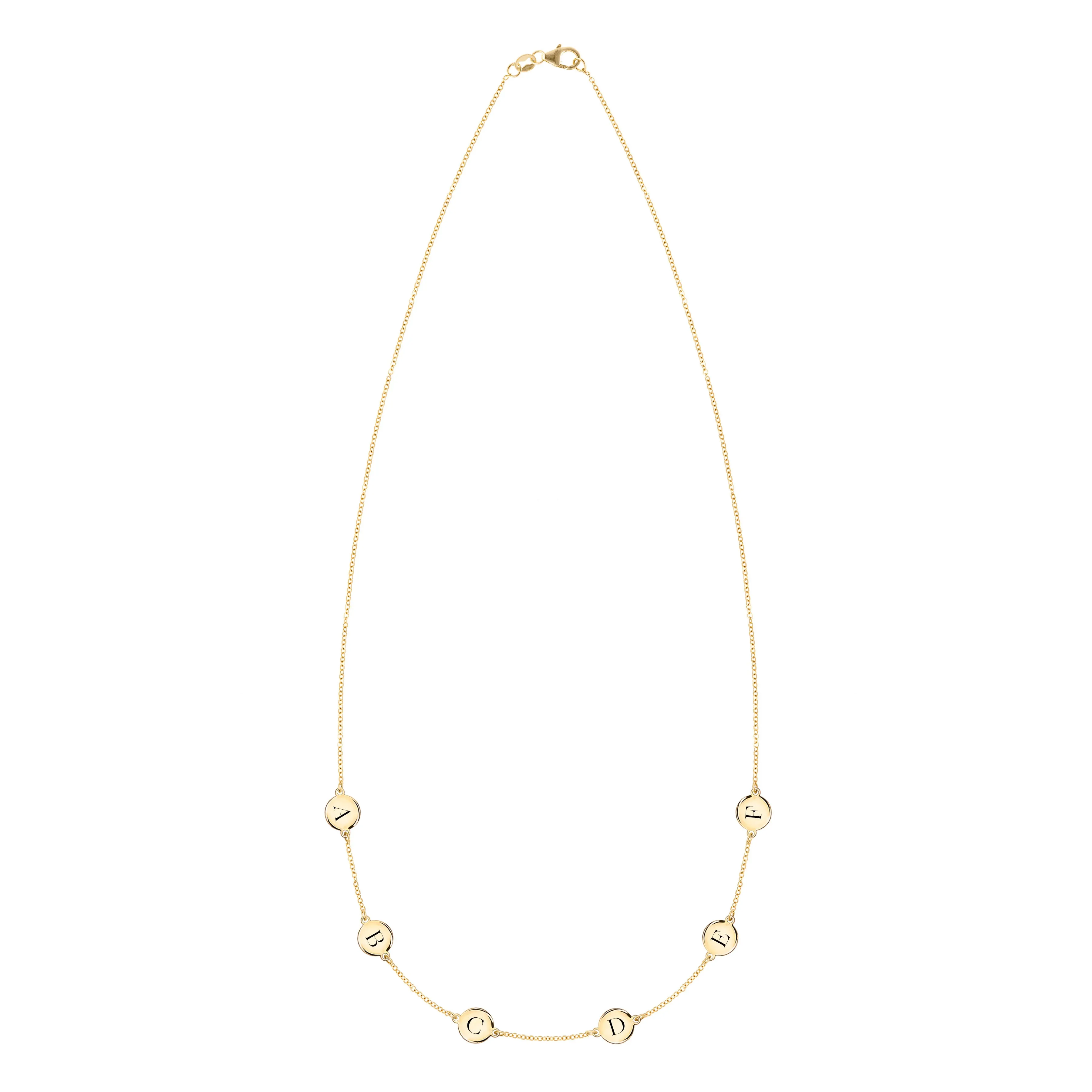 6 Letter Necklace in 14k Gold (Double Spacing) sold by Haverhill product image thumbnail 4